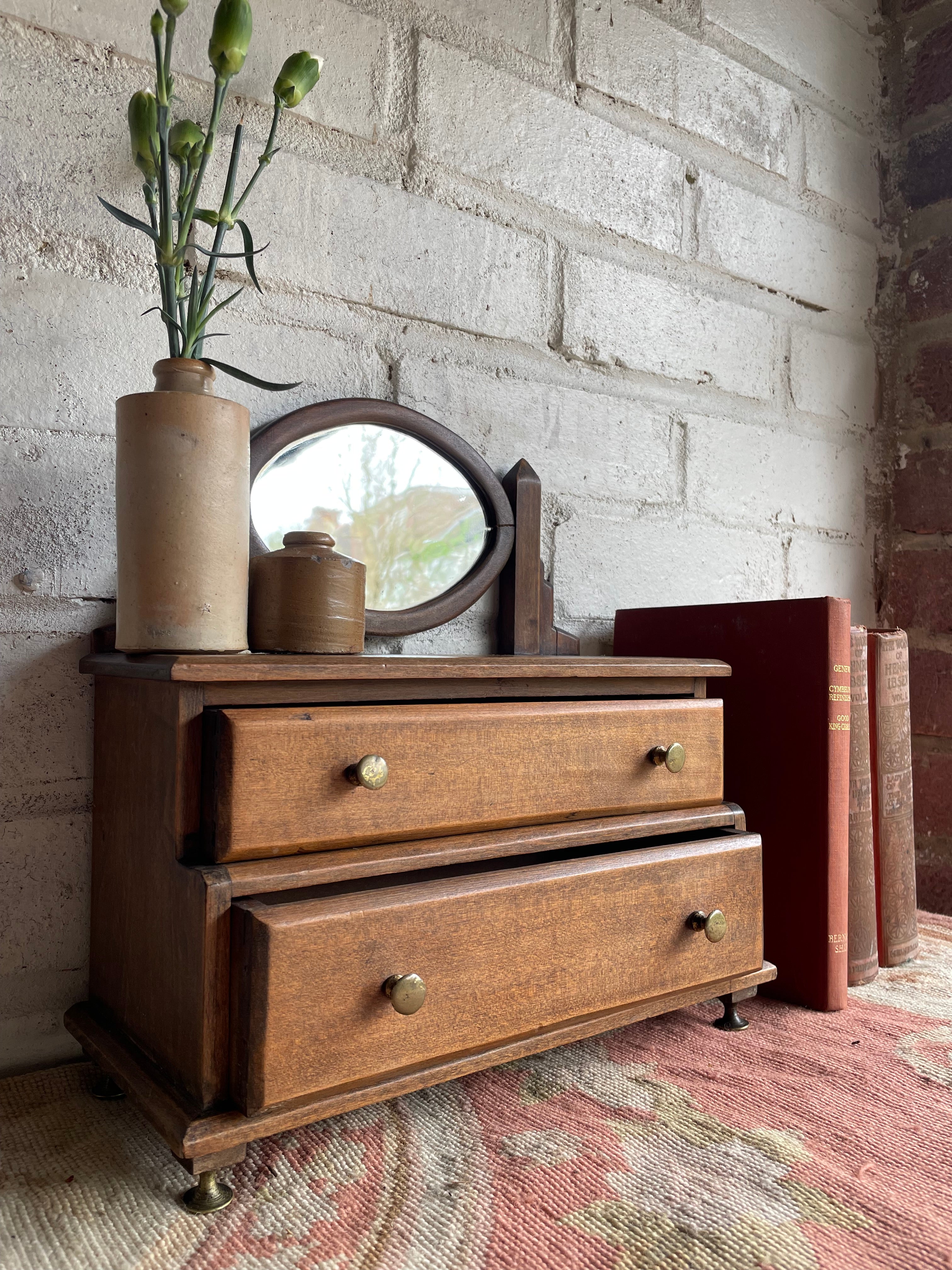 19th Century Apprentice Chest of Drawers with Swivel Mirror