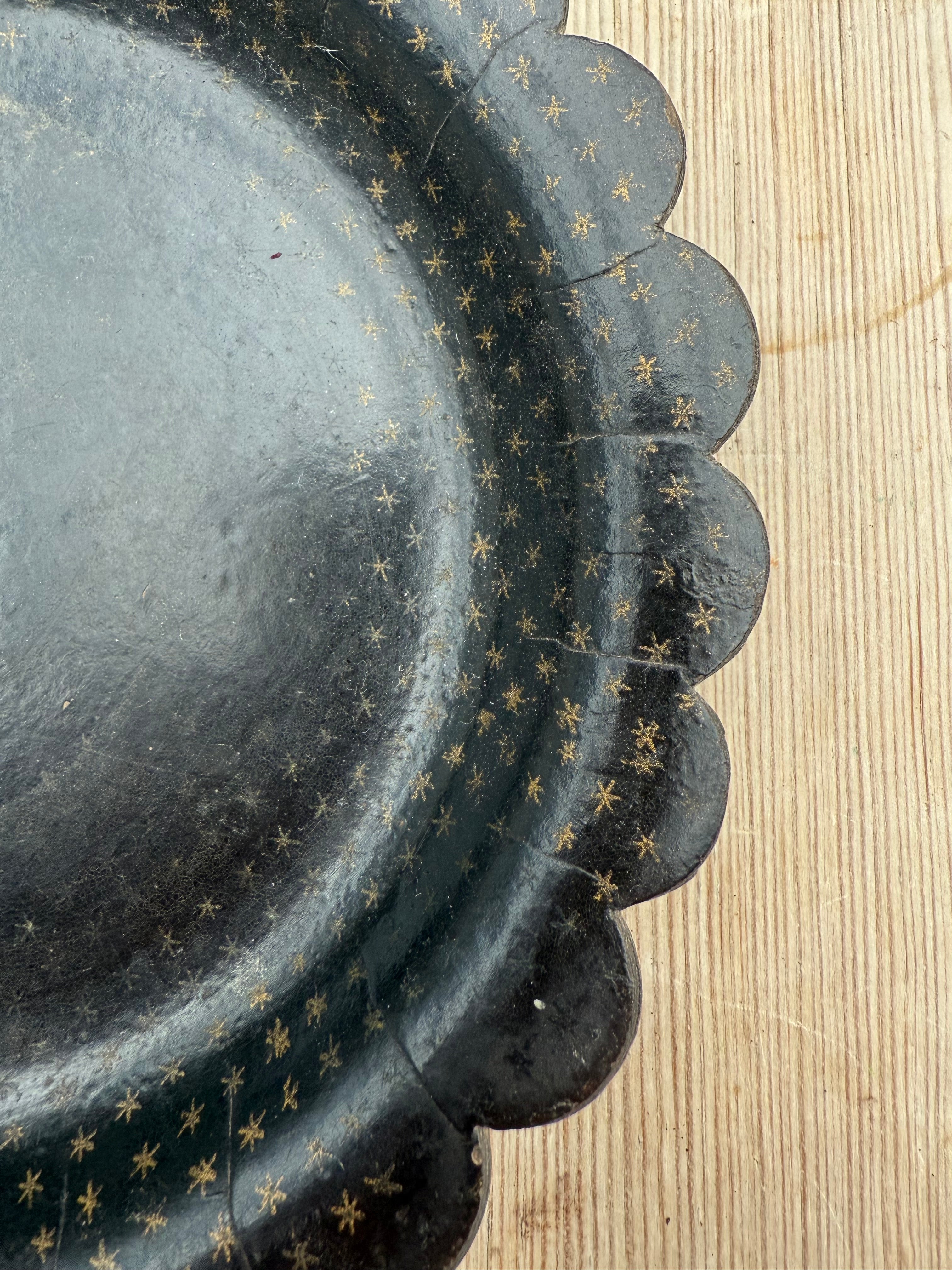 19th Century Scalloped Papier Mache Plate