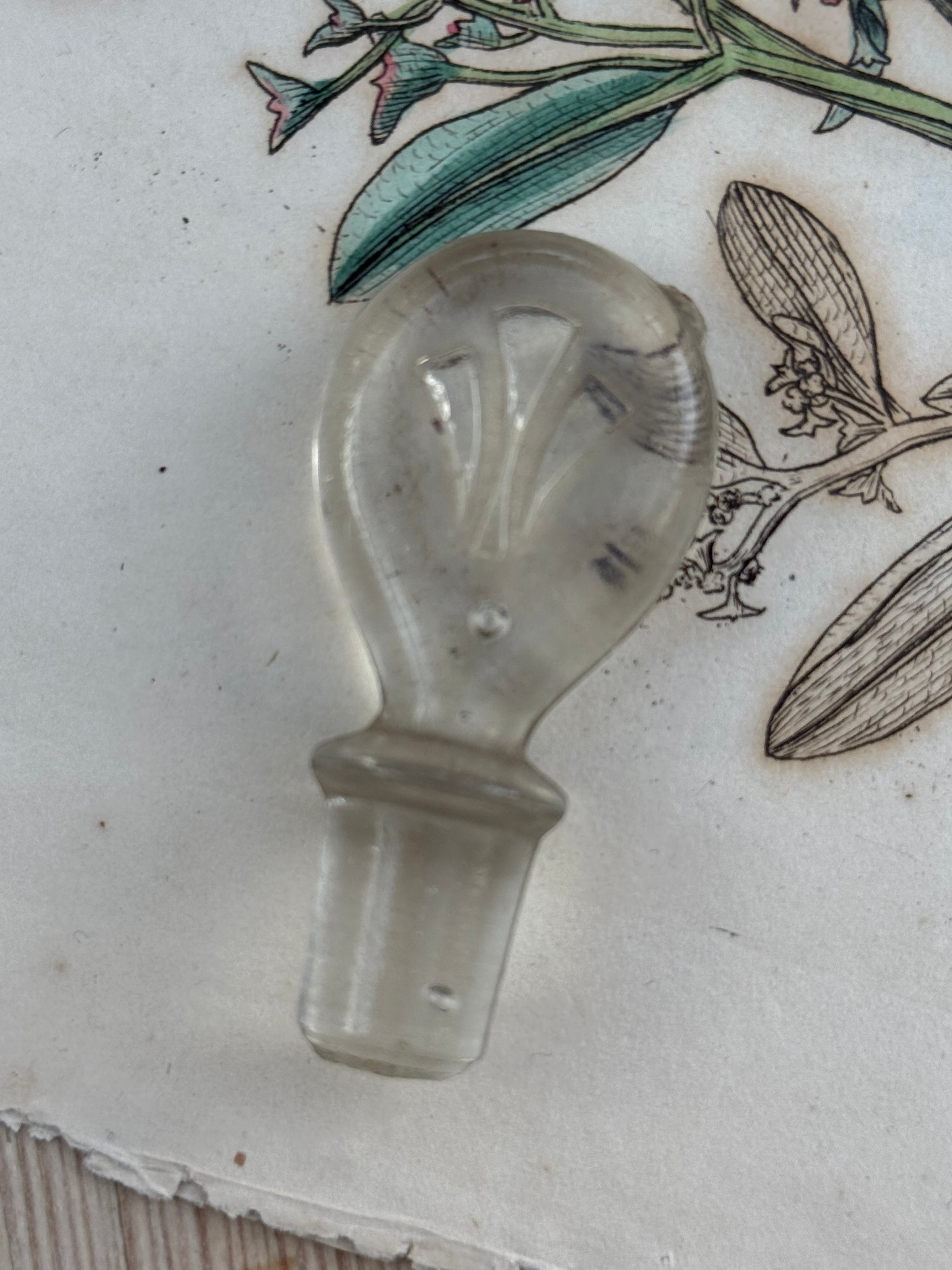 Circa 1870s: Small Victorian Cut-Glass Perfume Bottle