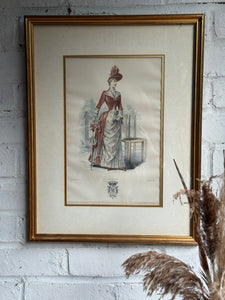 19th Century French Magazine Framed Hand Coloured Illustration - No 19