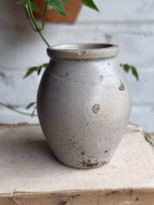 Small Antique Belgian Stoneware Mustard Pot