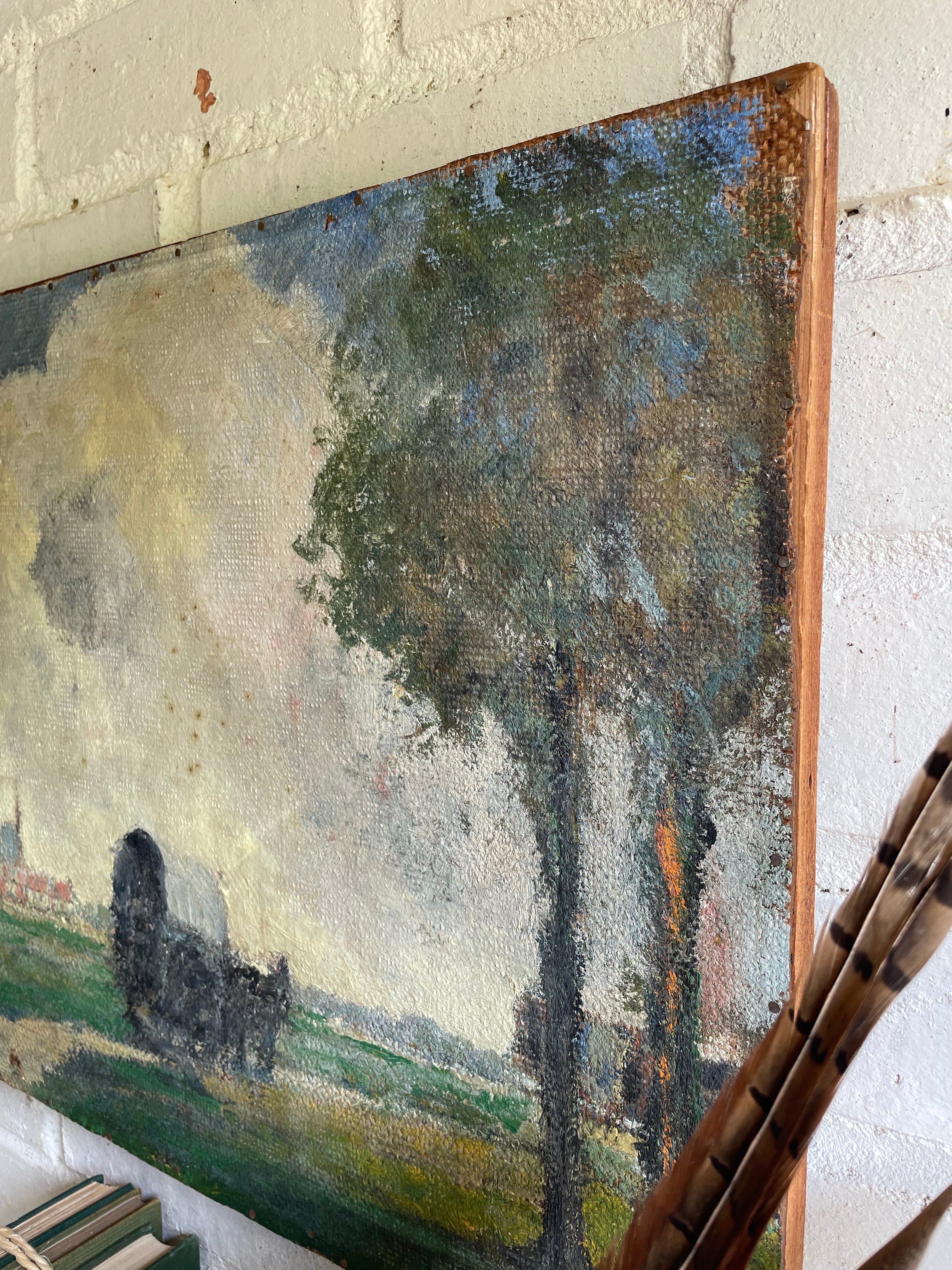 Vintage Landscape Painting on a Textured Surface. Was £70 now £45.50 at checkout