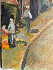 French Market Day: Antique Oil on Stretched Linen