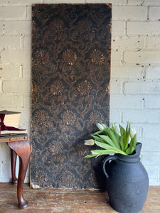 Timeworn Interior Decorators Sample Panel with Victorian Lincrusta Wallcovering