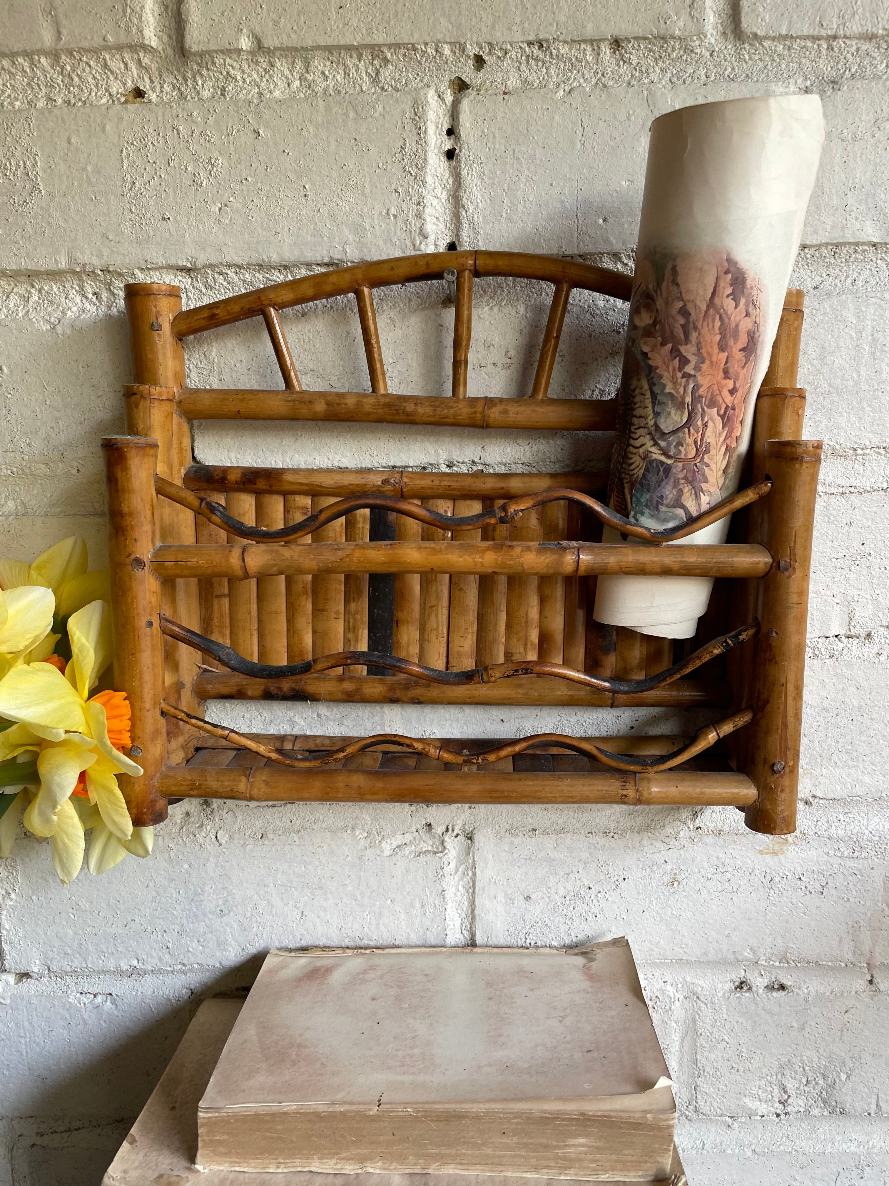 Tiger Bamboo Letter Holder for Wall or Tabletop