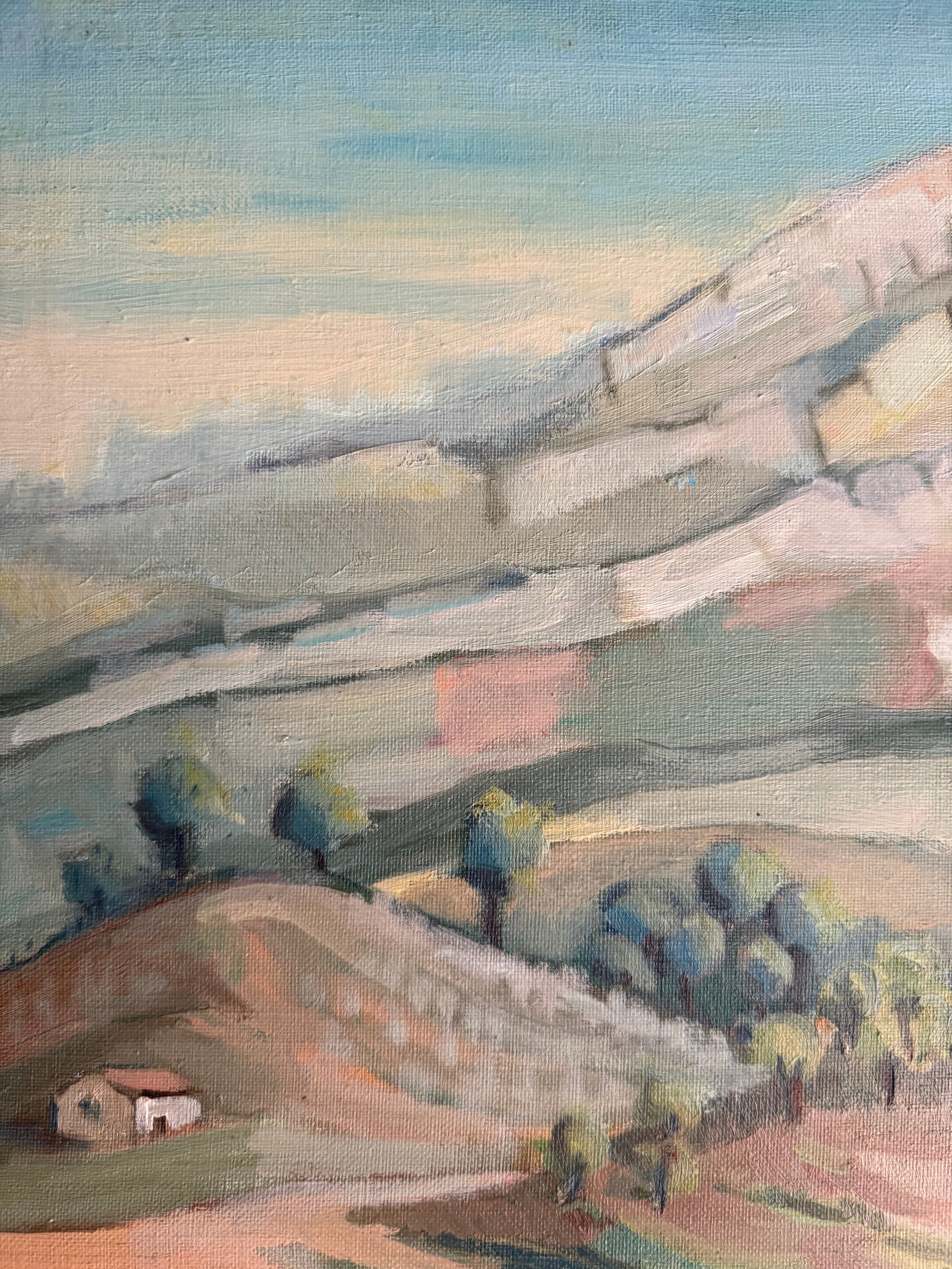 Provencal Landscape: Early 20th Century Oil on Canvas