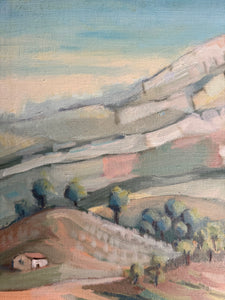 Provencal Landscape: Early 20th Century Oil on Canvas