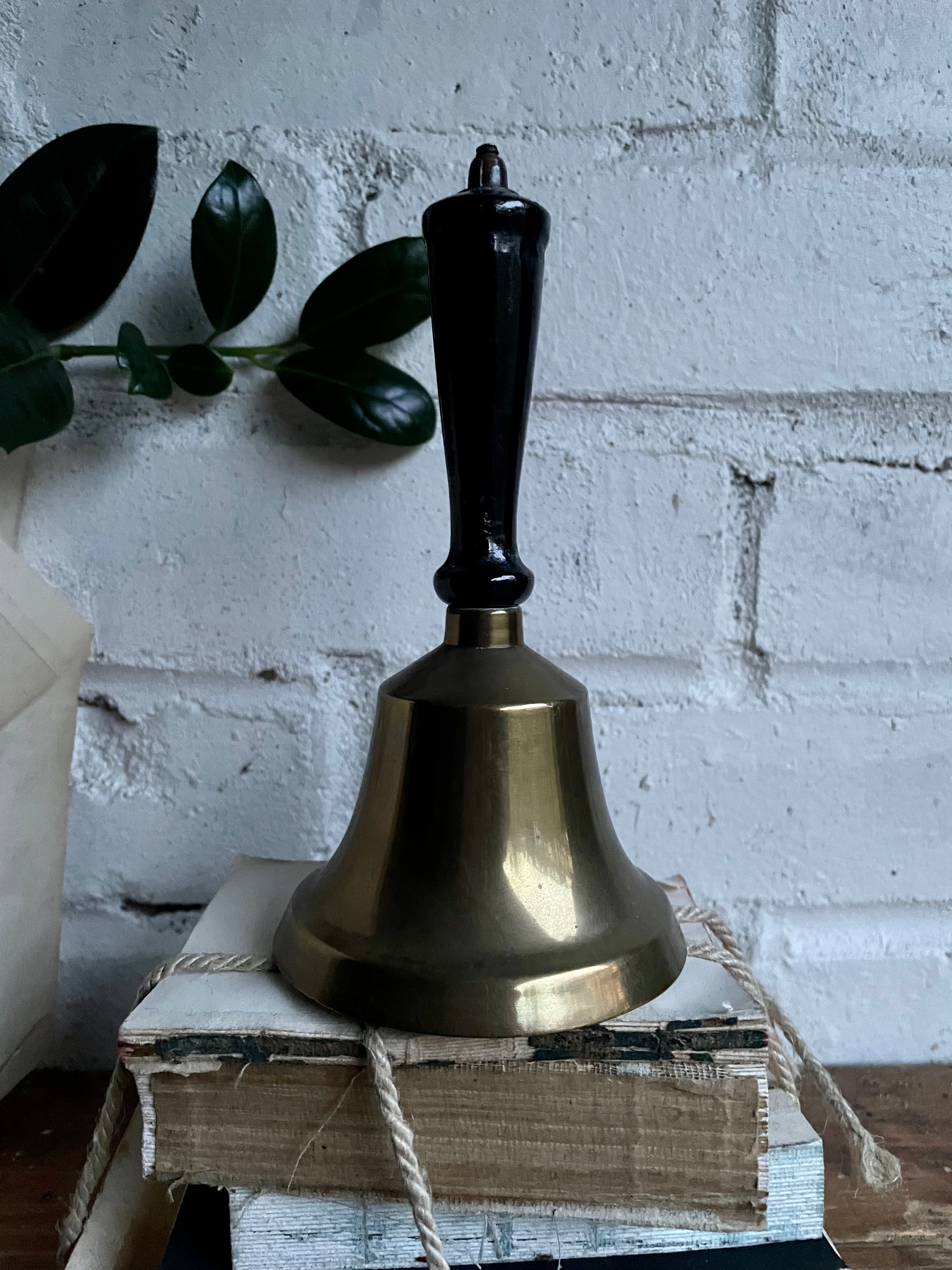 Antique Brass Handbell with Wood Handle
