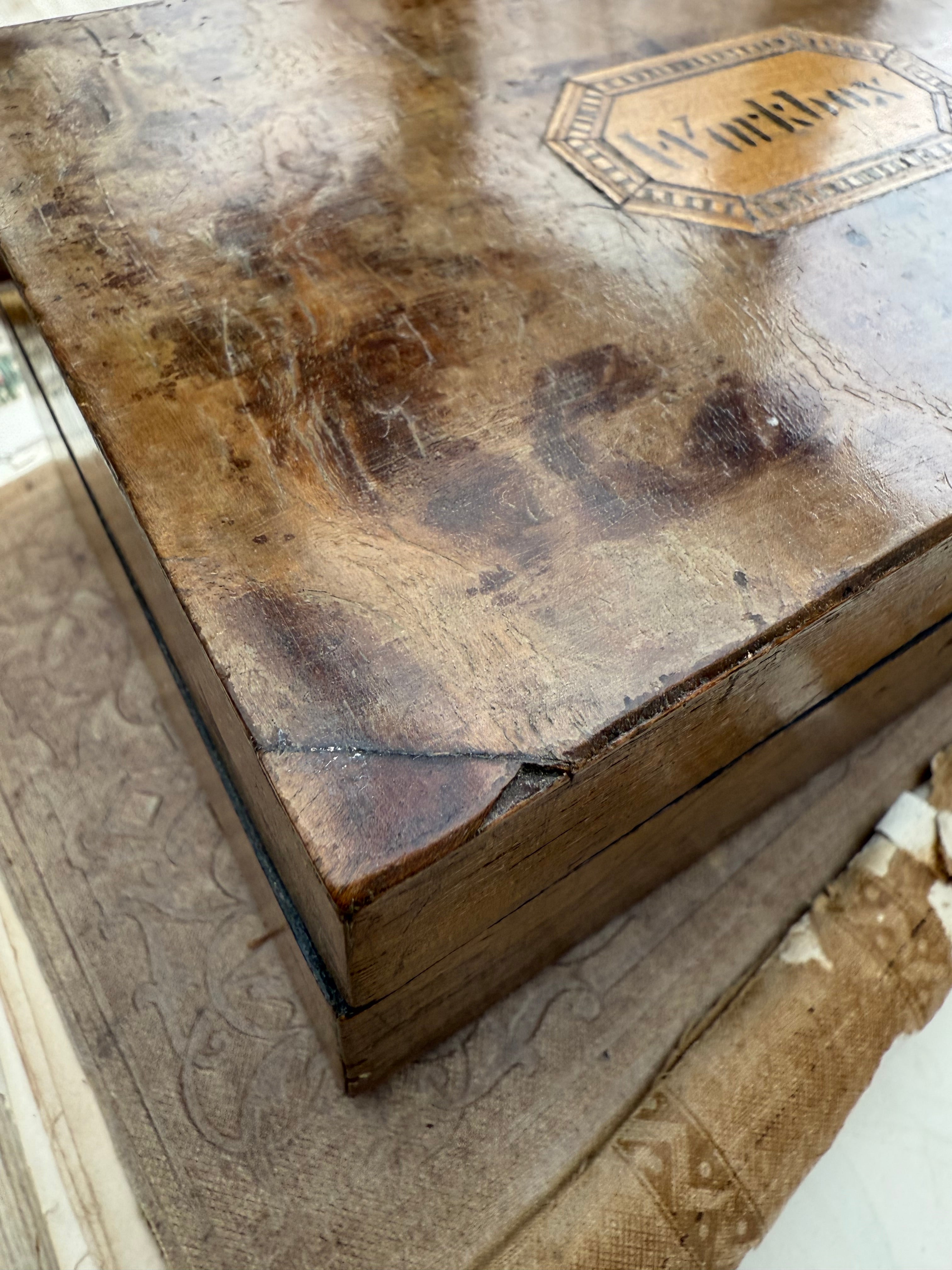 19th Century Handcrafted Sewing Box Circa 1880
