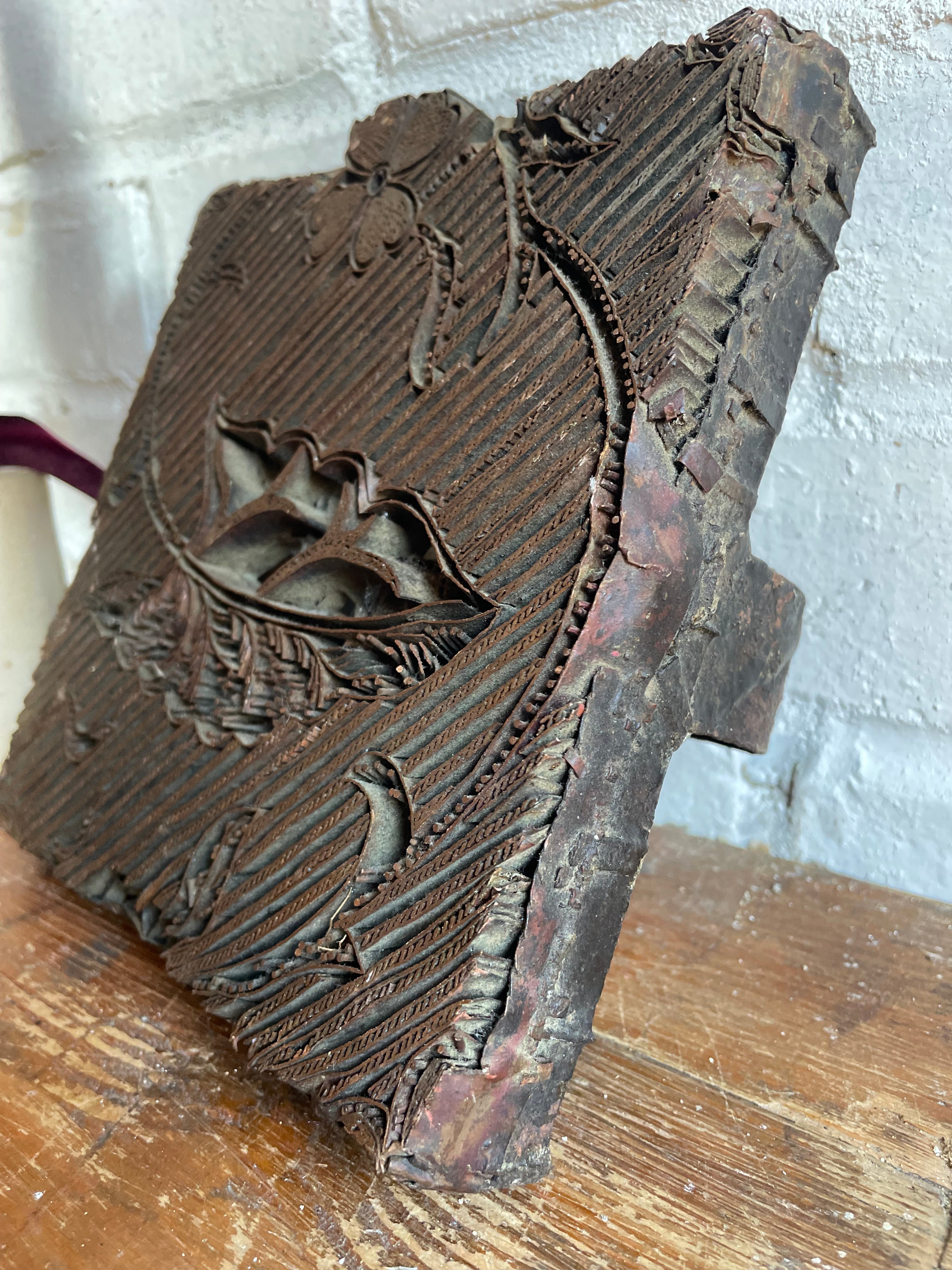Antique Copper Textile Printing Block