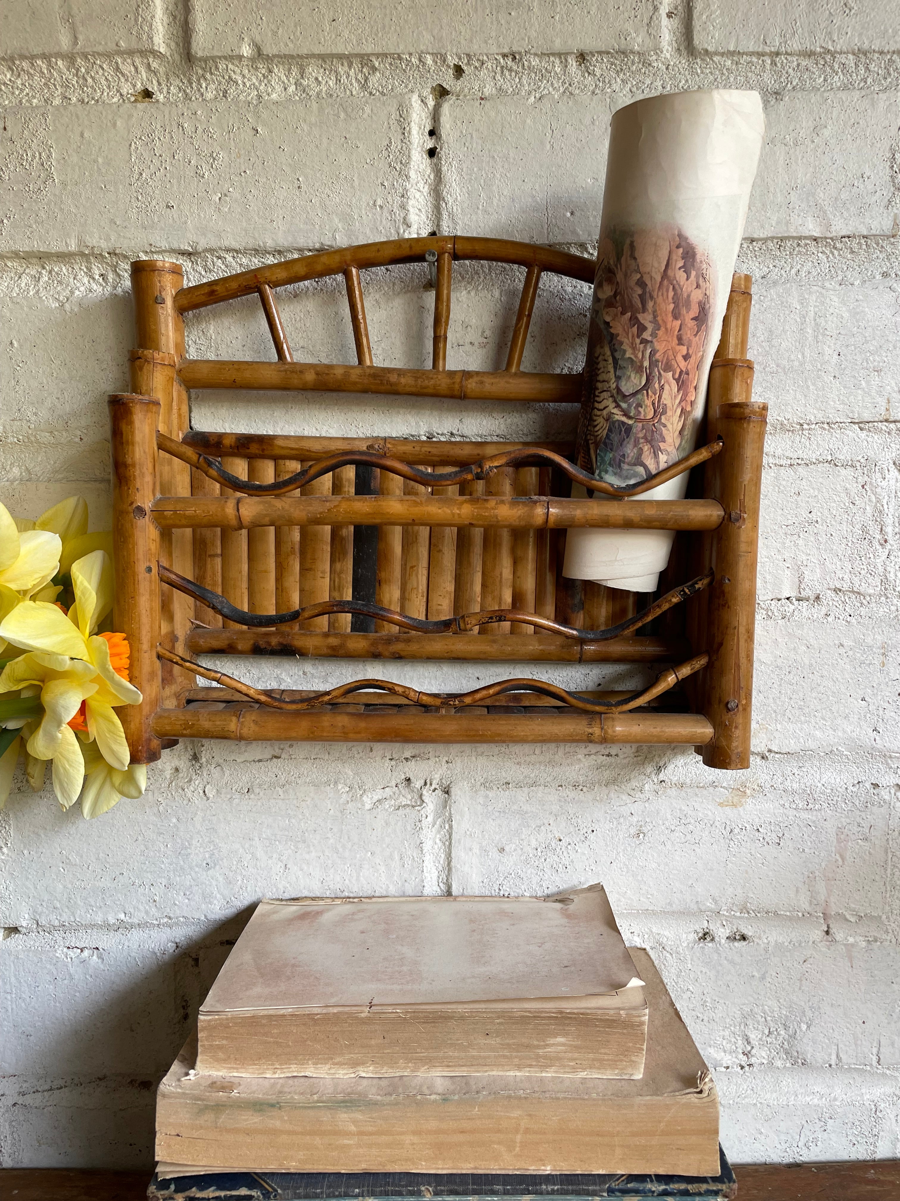 Tiger Bamboo Letter Holder for Wall or Tabletop