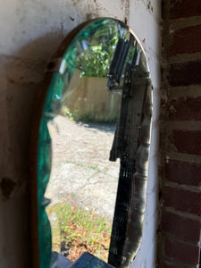 Small Art Deco Wall Mirror with Original Bevelled Glass