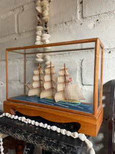 Little Miniature Ship in Glass Box