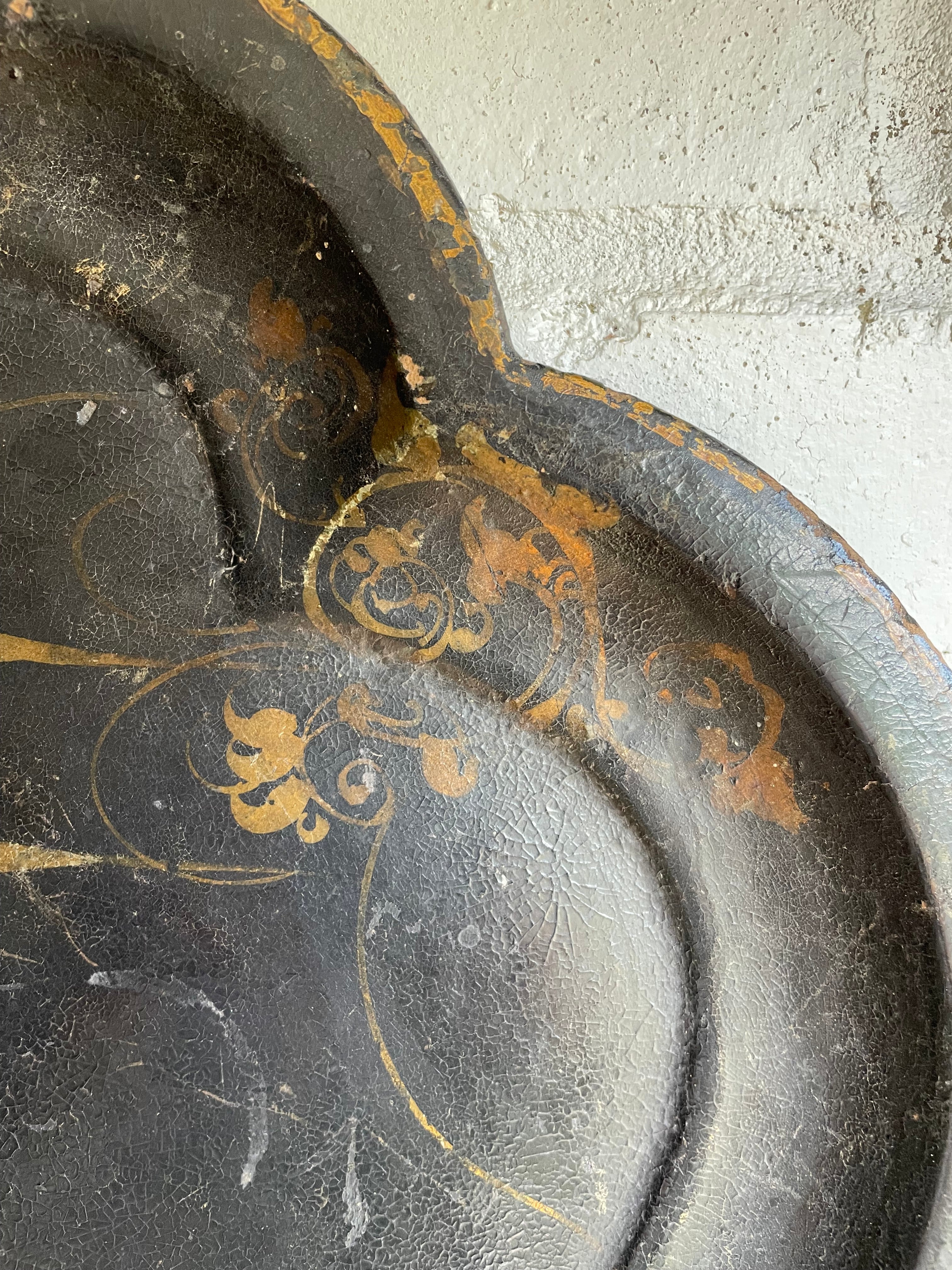 Oversized 19th Century Papier Mache Tray with Mother of Pearl