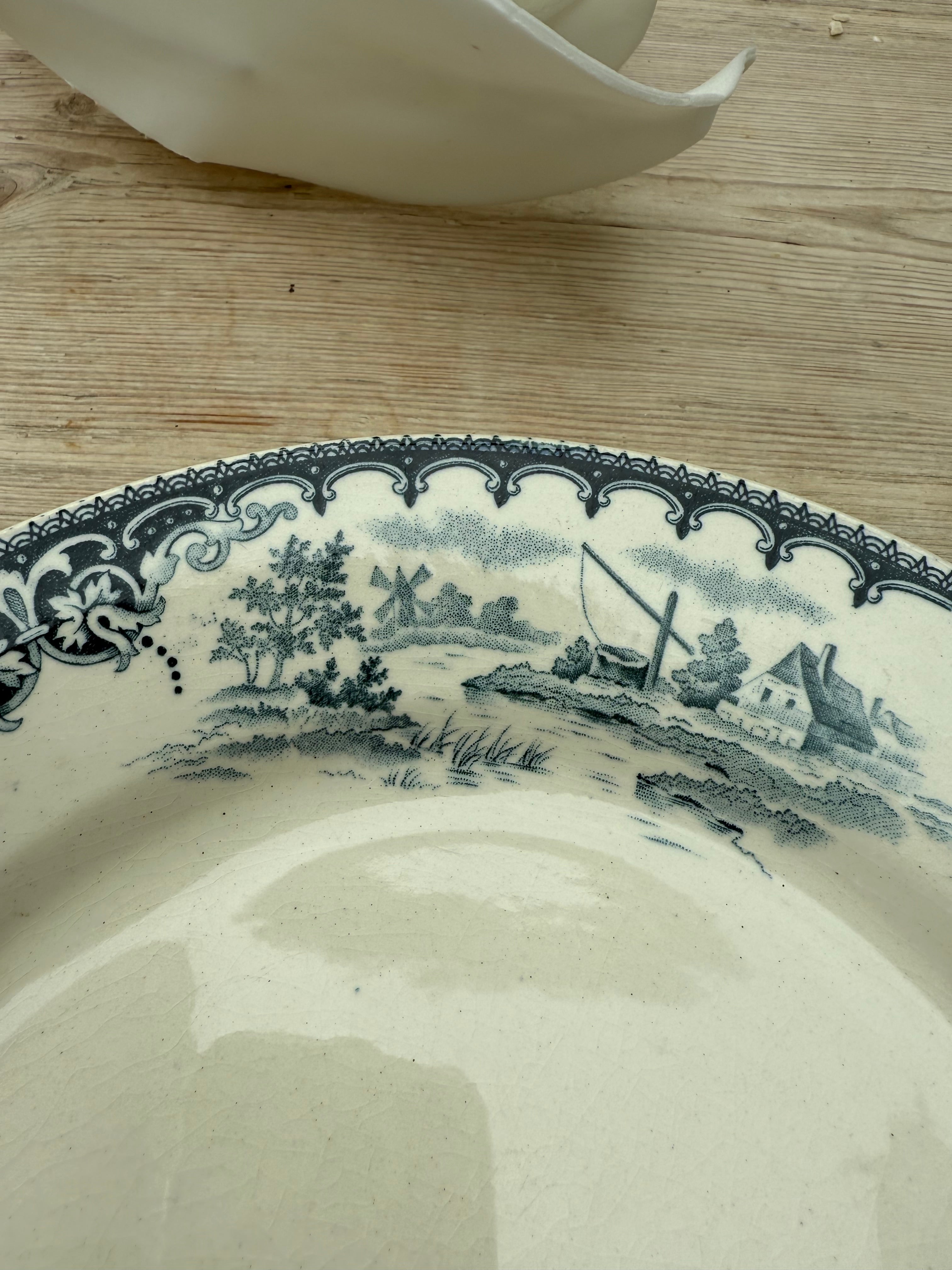 Antique French “Faciences Porcelaines Cristaux” Plate