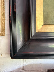 Seasonal Change: Large Early 20th Century Oil on Canvas with Ebonised Frame