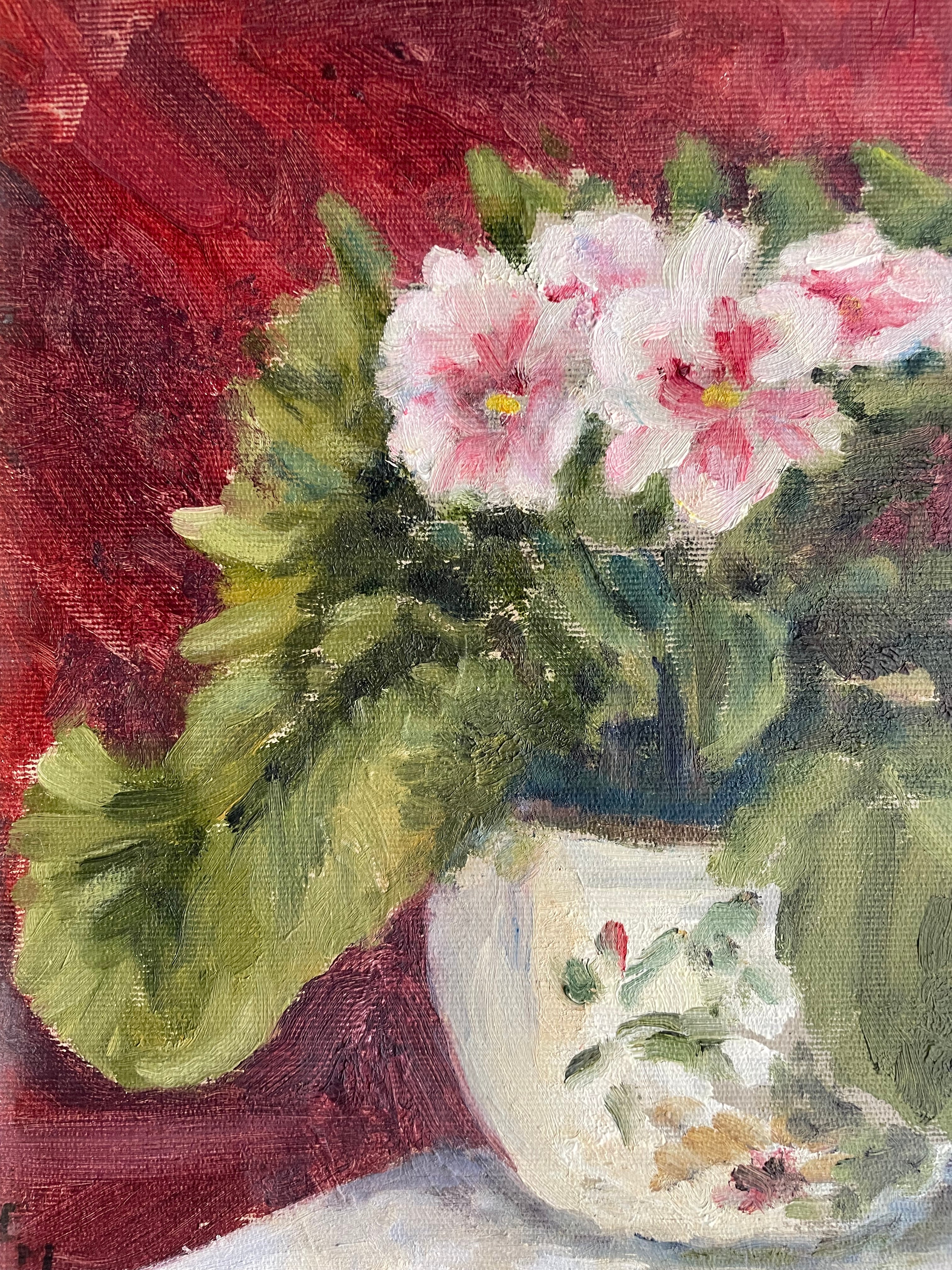 Still Life with Tea Cup:  Oil on Board