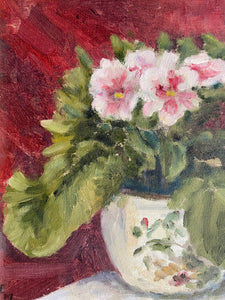 Still Life with Tea Cup:  Oil on Board