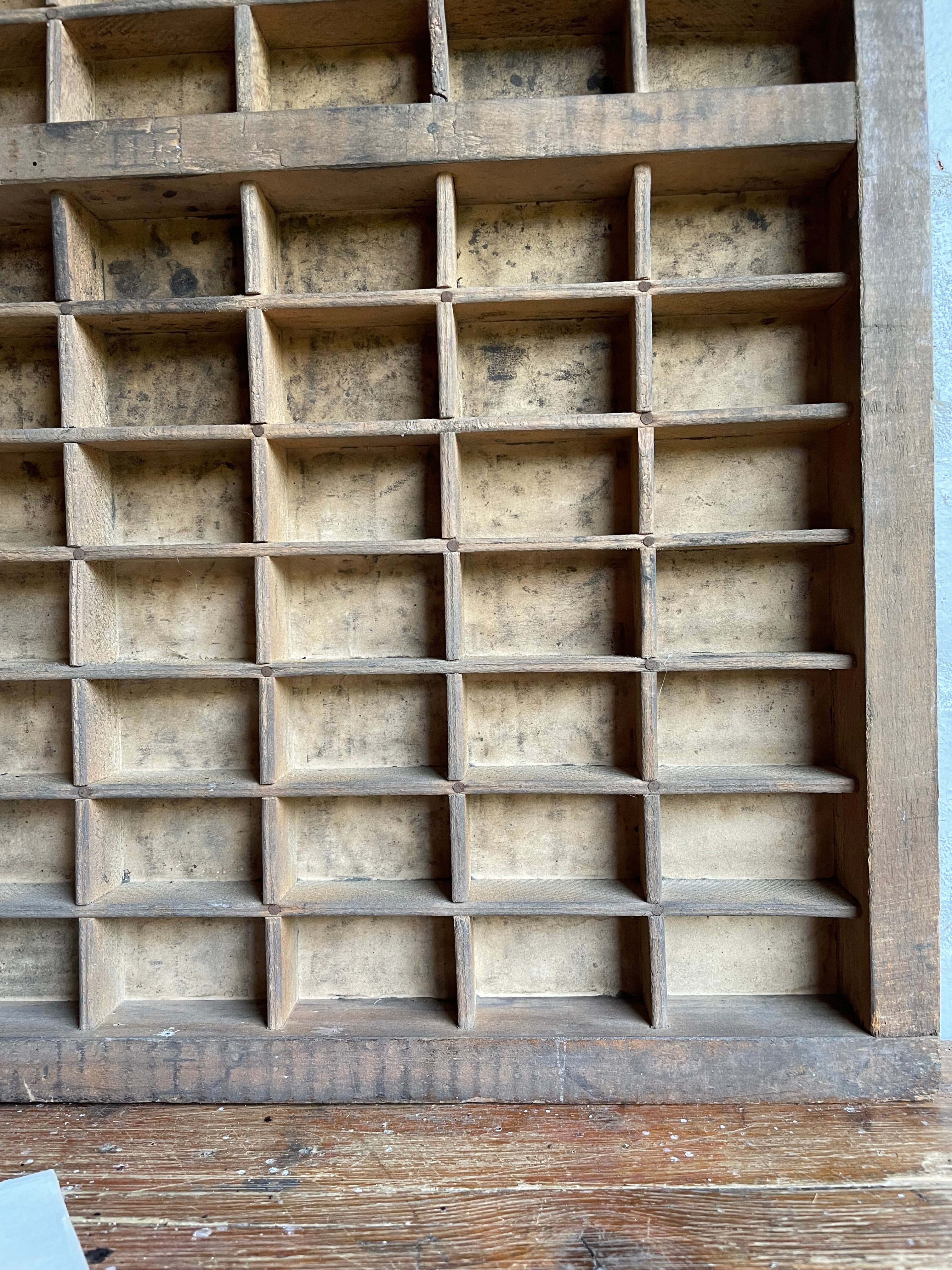 Large Vintage Printers Tray Drawer with Original Metal Handles