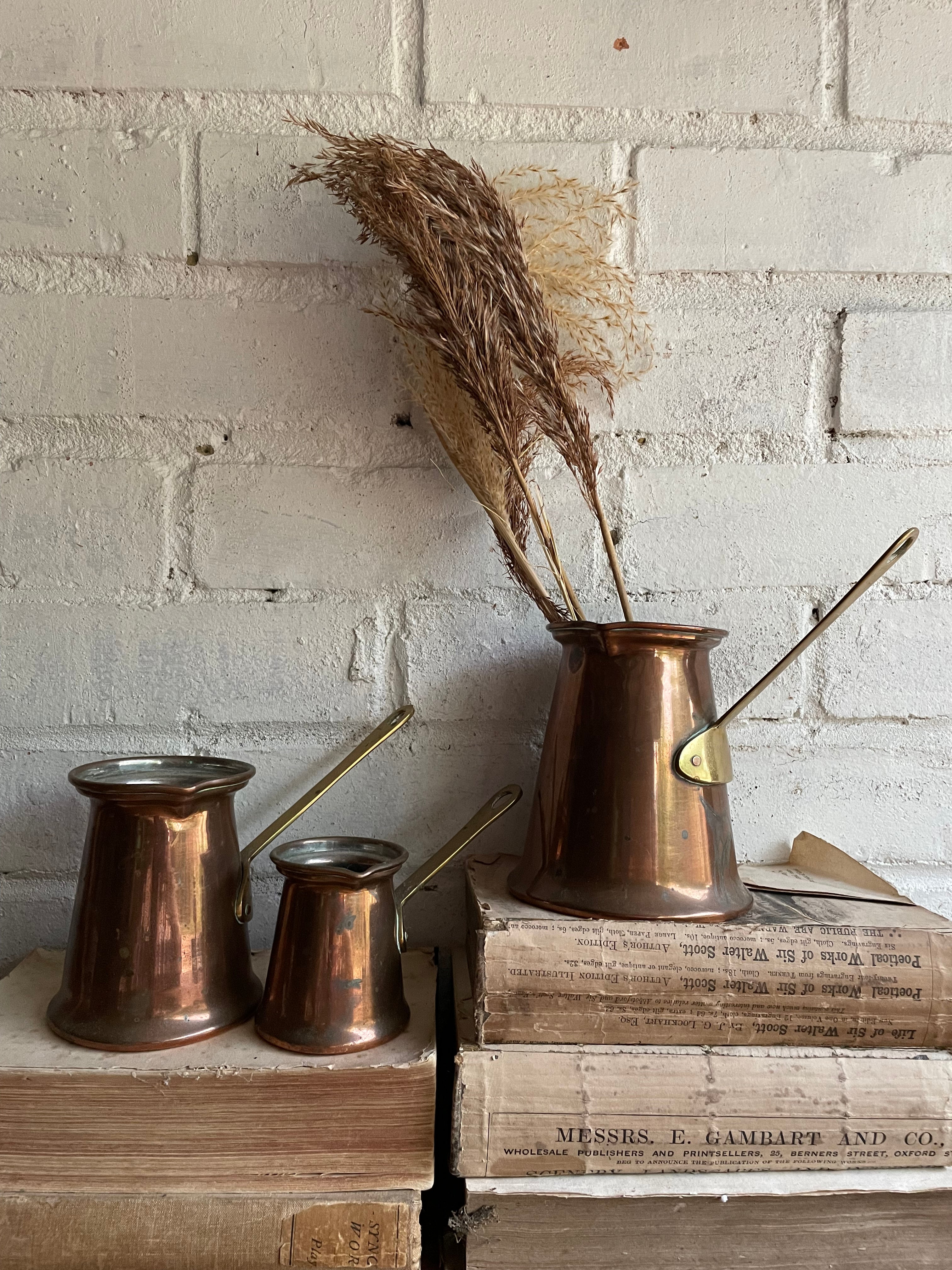 19th Century Brass & Copper Cider Measures  - Set of Three