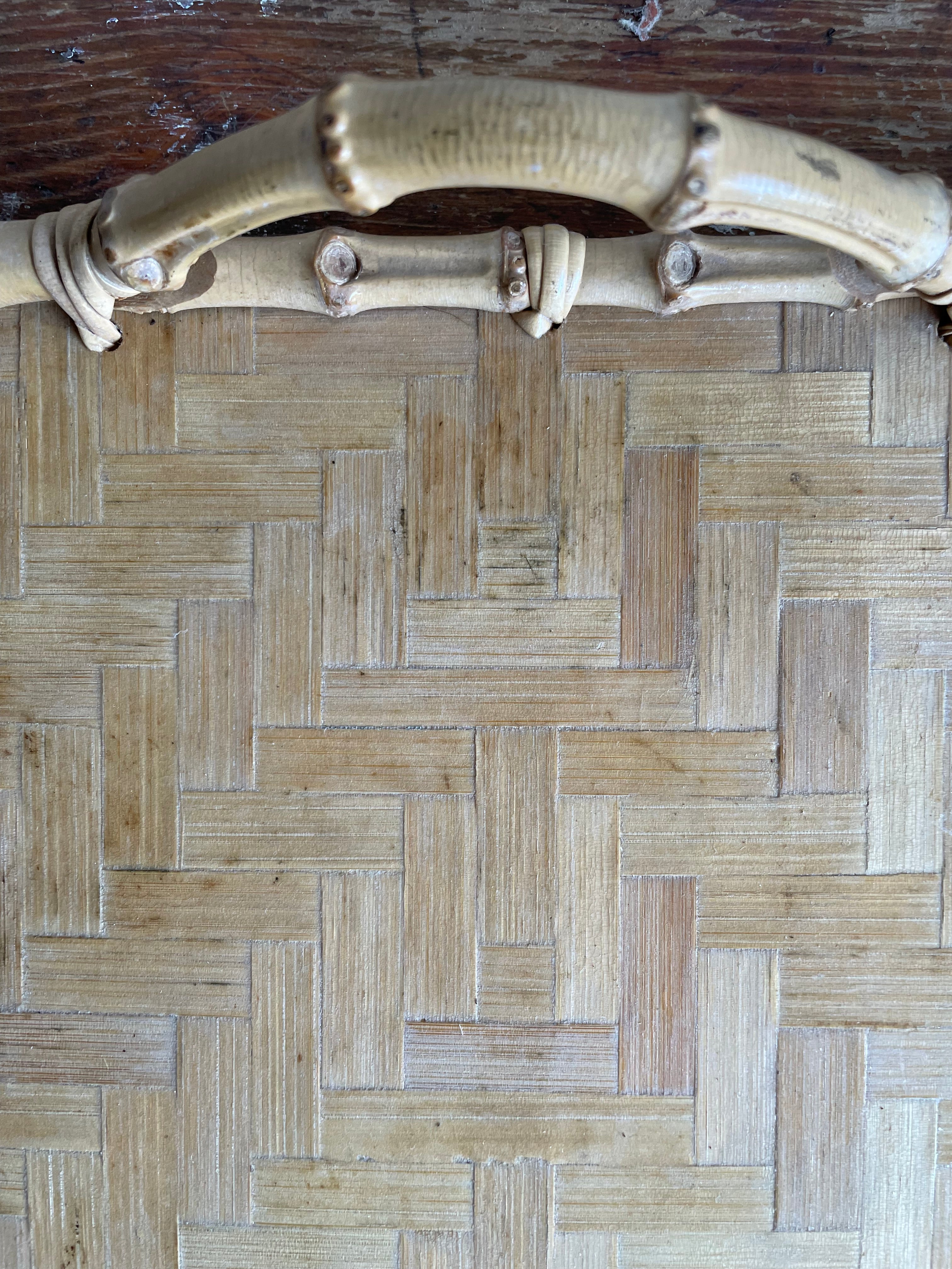 French Bamboo Marquetry Tray
