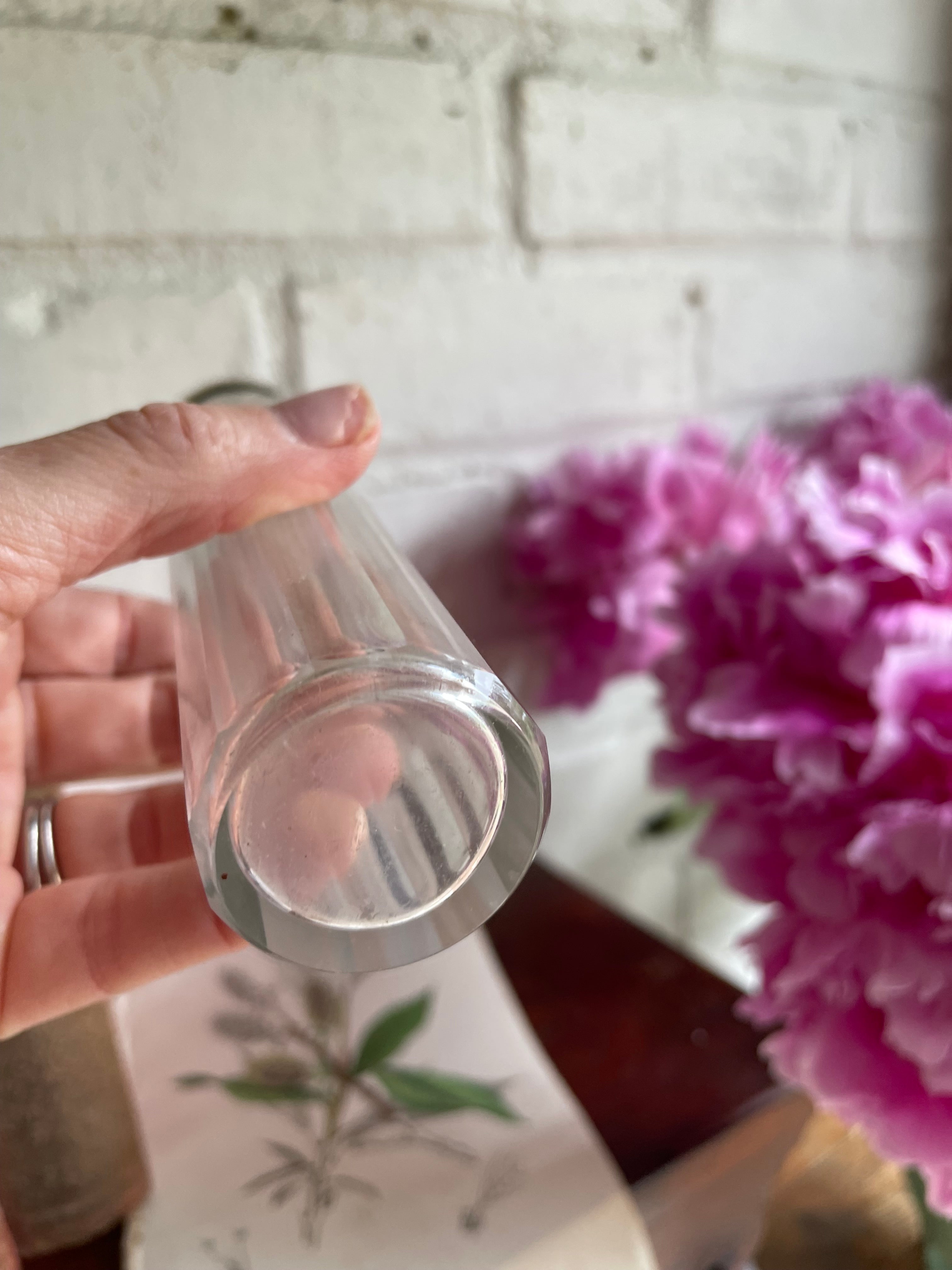 Victorian Silver & Glass Toothbrush Holder