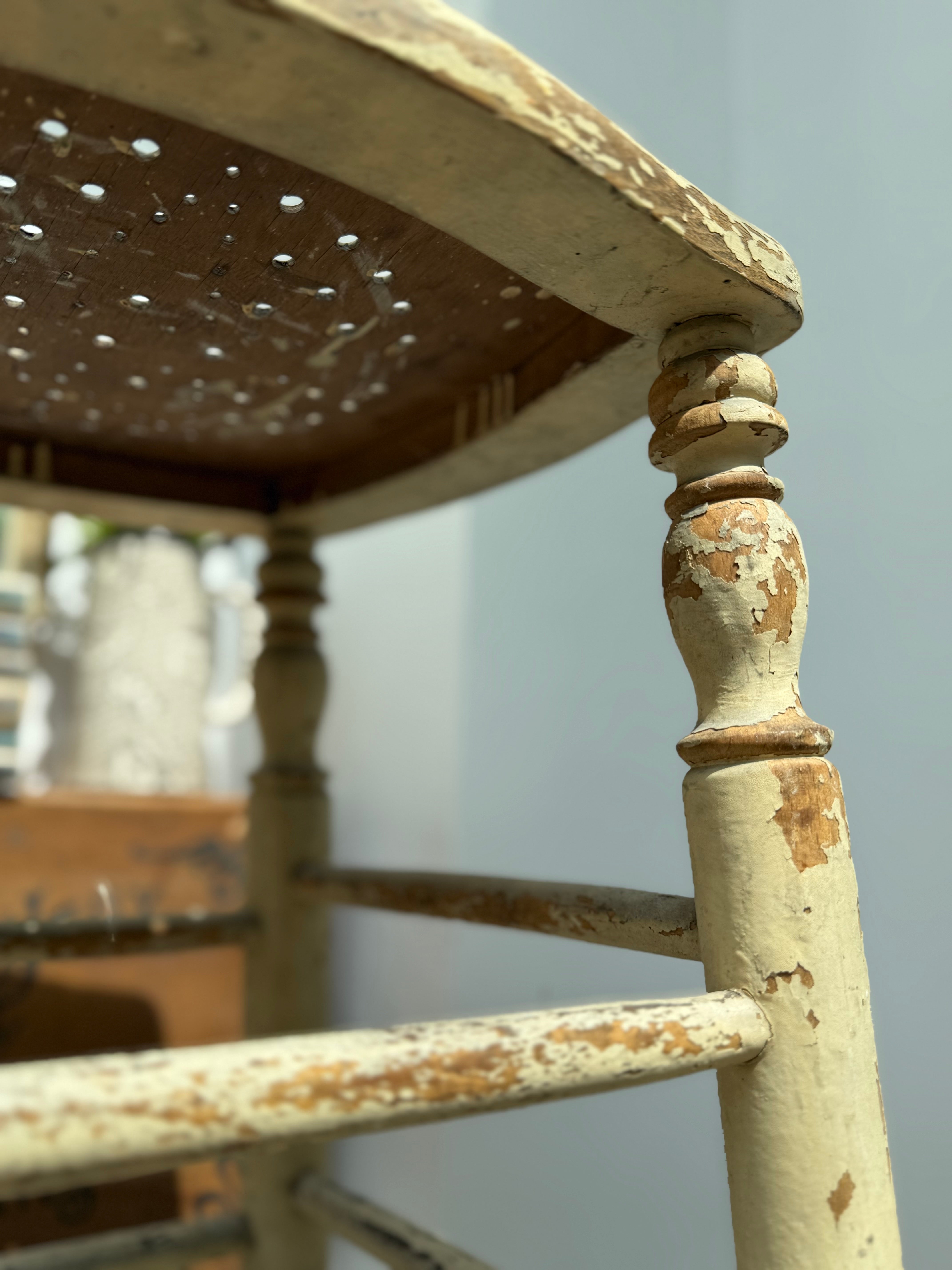 Very Tall Rustic French Antique Stool