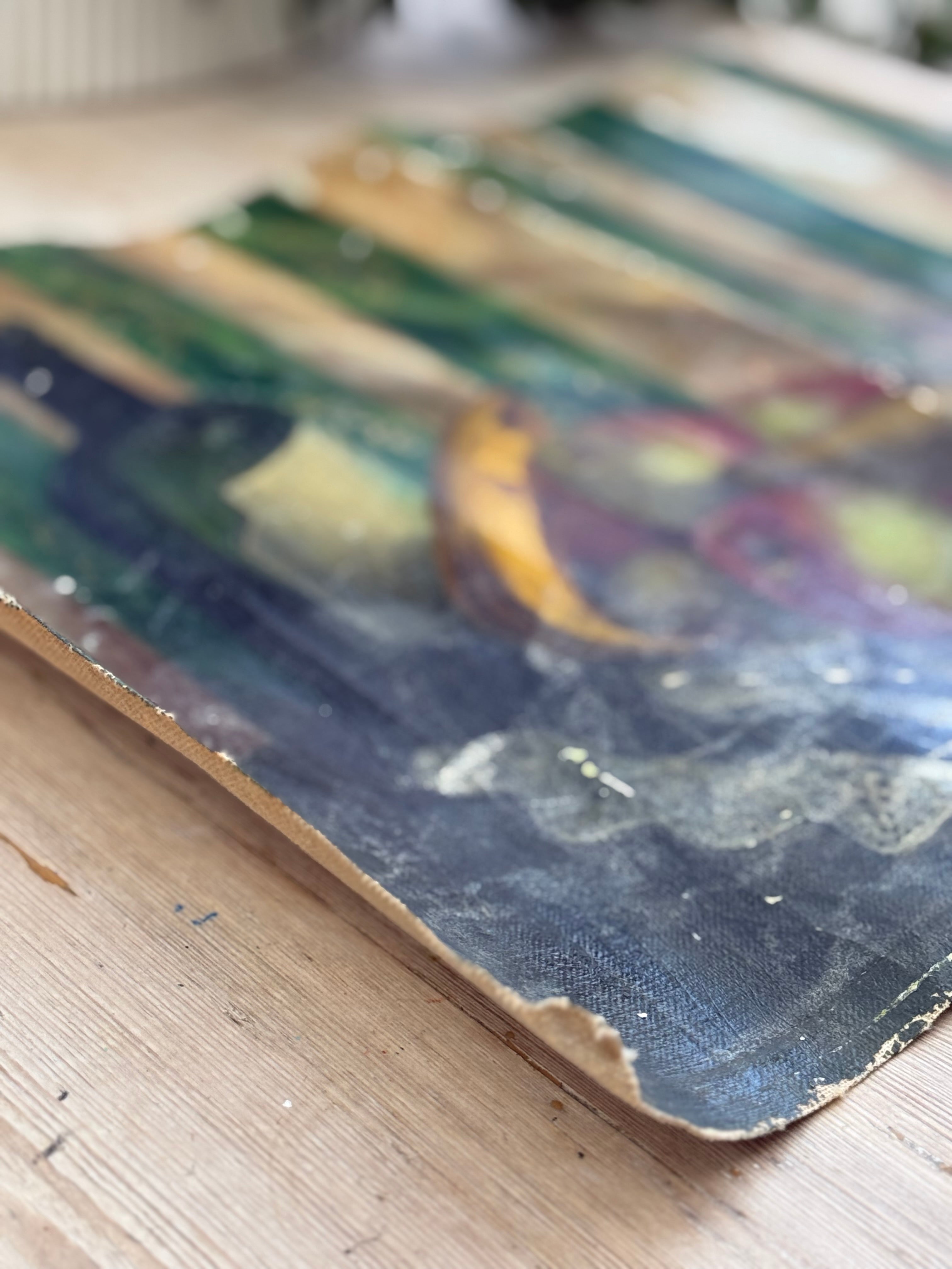 Still Life Oil Painting on Unstretched Canvas