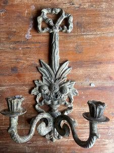 French Cast Iron Wall Candle Sconce