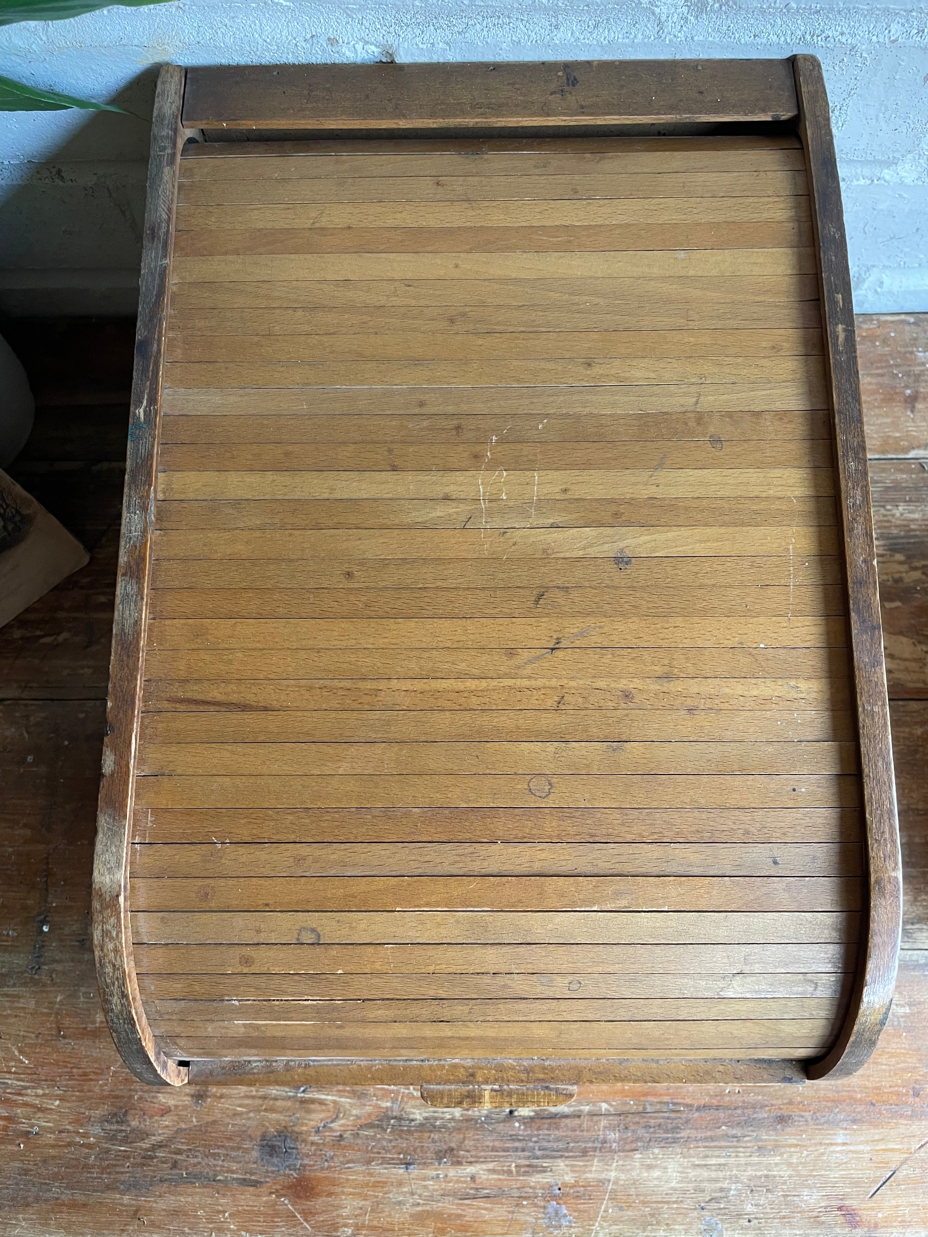 1930s Tambour Desktop Filing Drawer