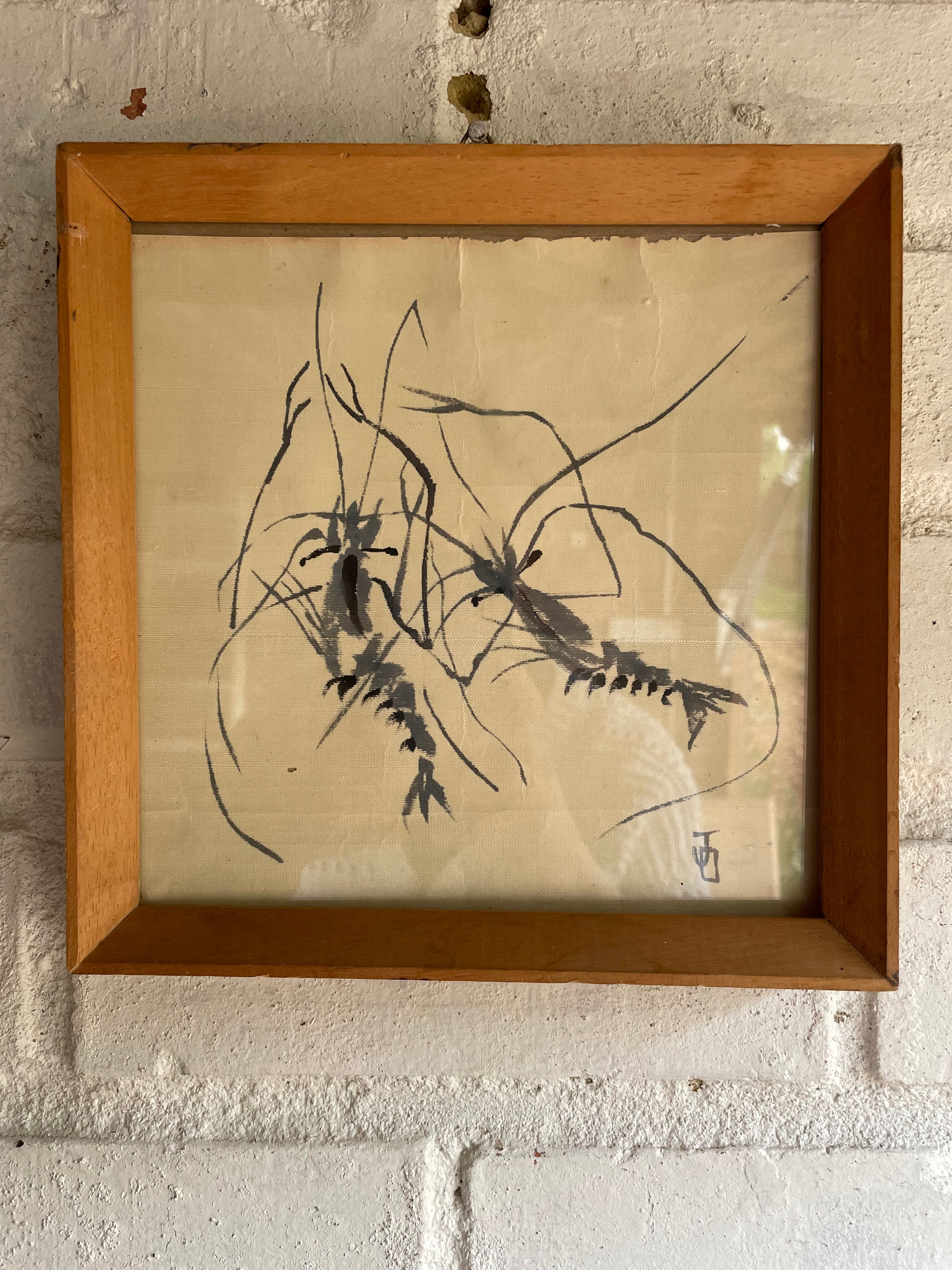 Crayfish: Painting on Silk