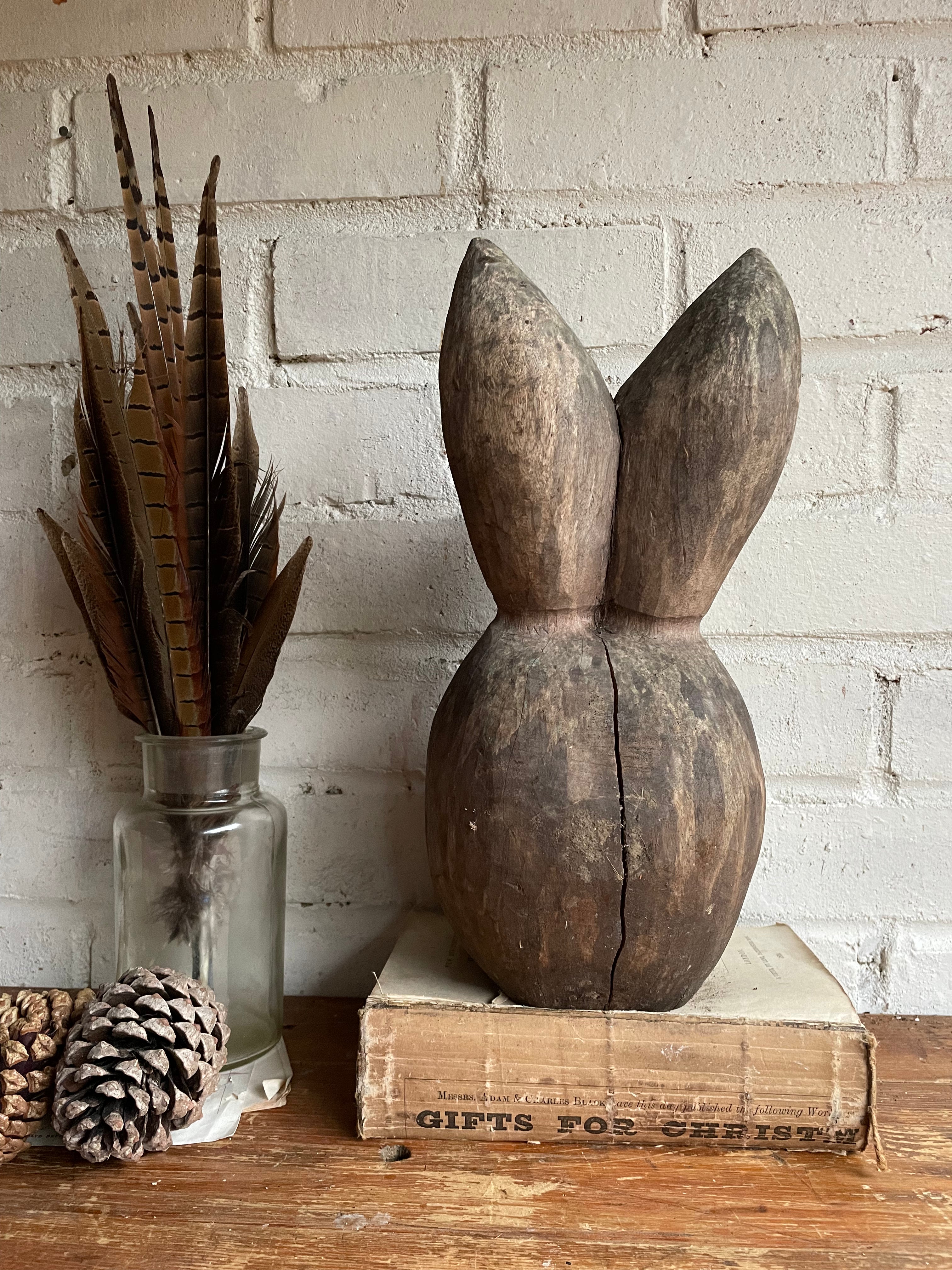 Quirky Carved Hare Sculpture