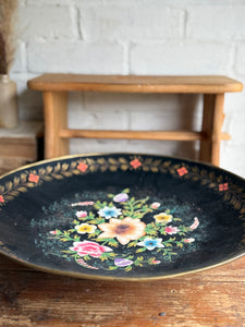 Large Early 1900s Handpainted Toleware Bowl