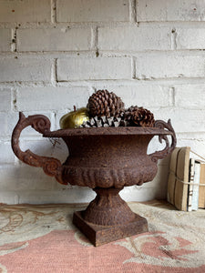 Iron Urn with Decorative Handles