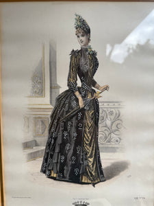19th Century French Magazine Framed Hand Coloured Illustration - No 14