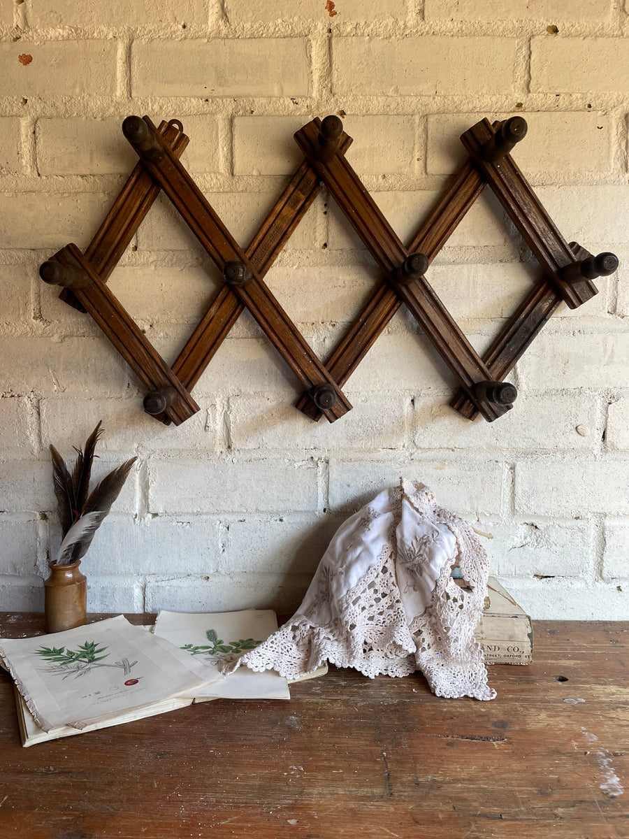 Antique Wooden Accordion Coat & Hat Rack – Reclectic