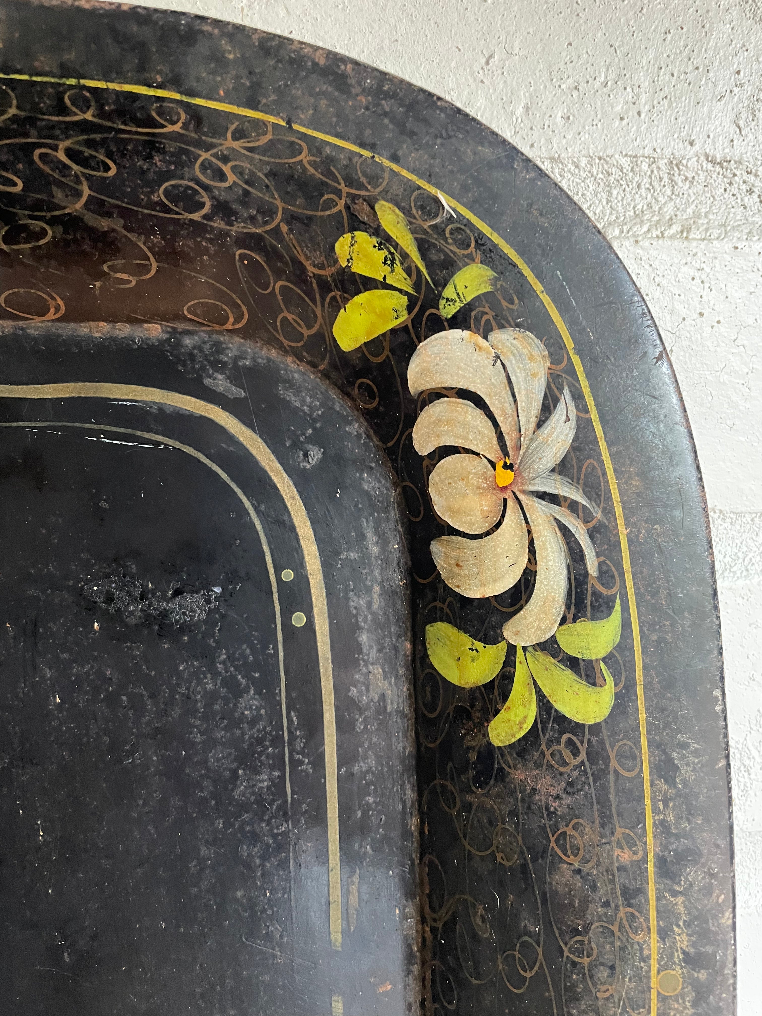 Oversized 19th Century Toleware Metal Tray