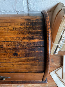 19th Century Oak Tambour Roll Top Stationary Cabinet