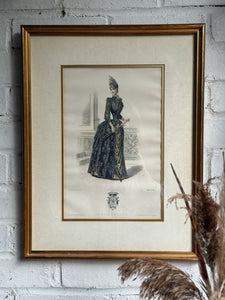 19th Century French Magazine Framed Hand Coloured Illustration - No 14