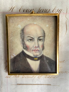 Miniature Early 19th Century Portrait of a Gentleman with Mutton Chop Sideburns: Was £55 now £38.50 at checkout