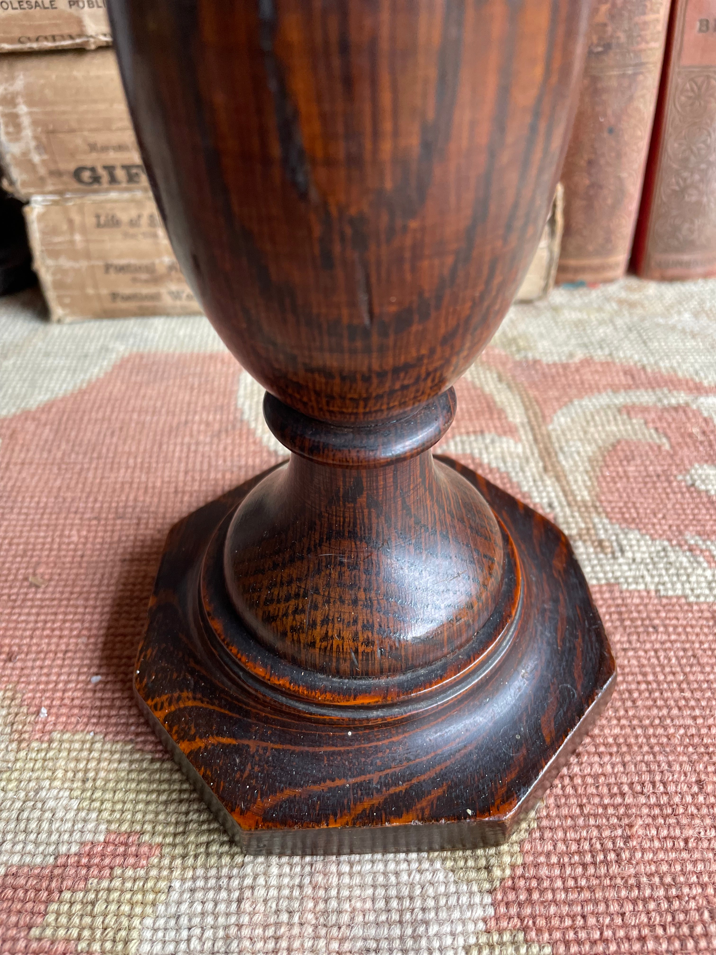 Early 1900s Oak & Silver Plate Wooden Candlesticks. Were £50 now £32.50 at checkout