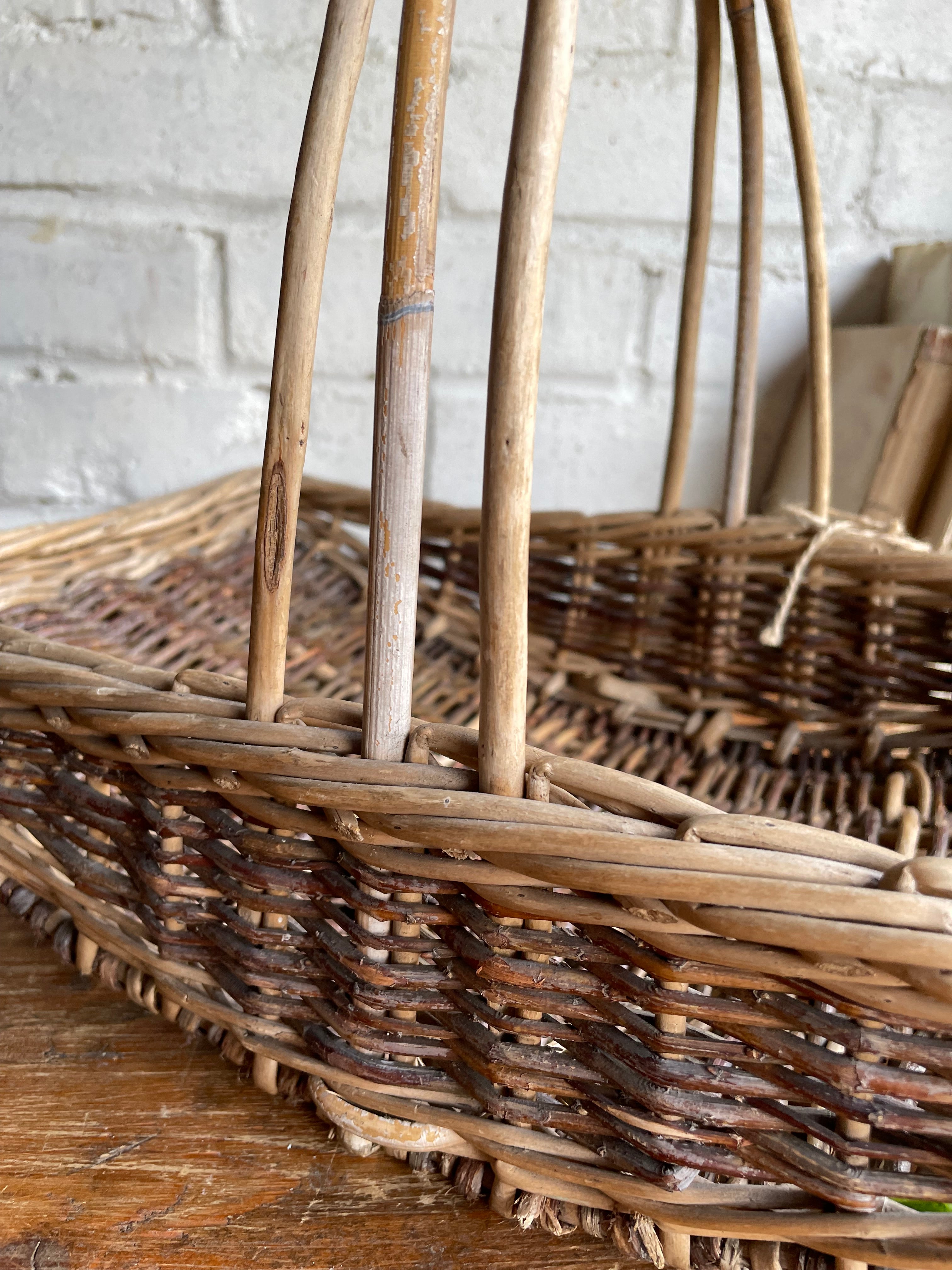 Vintage Wicker Flower Basket