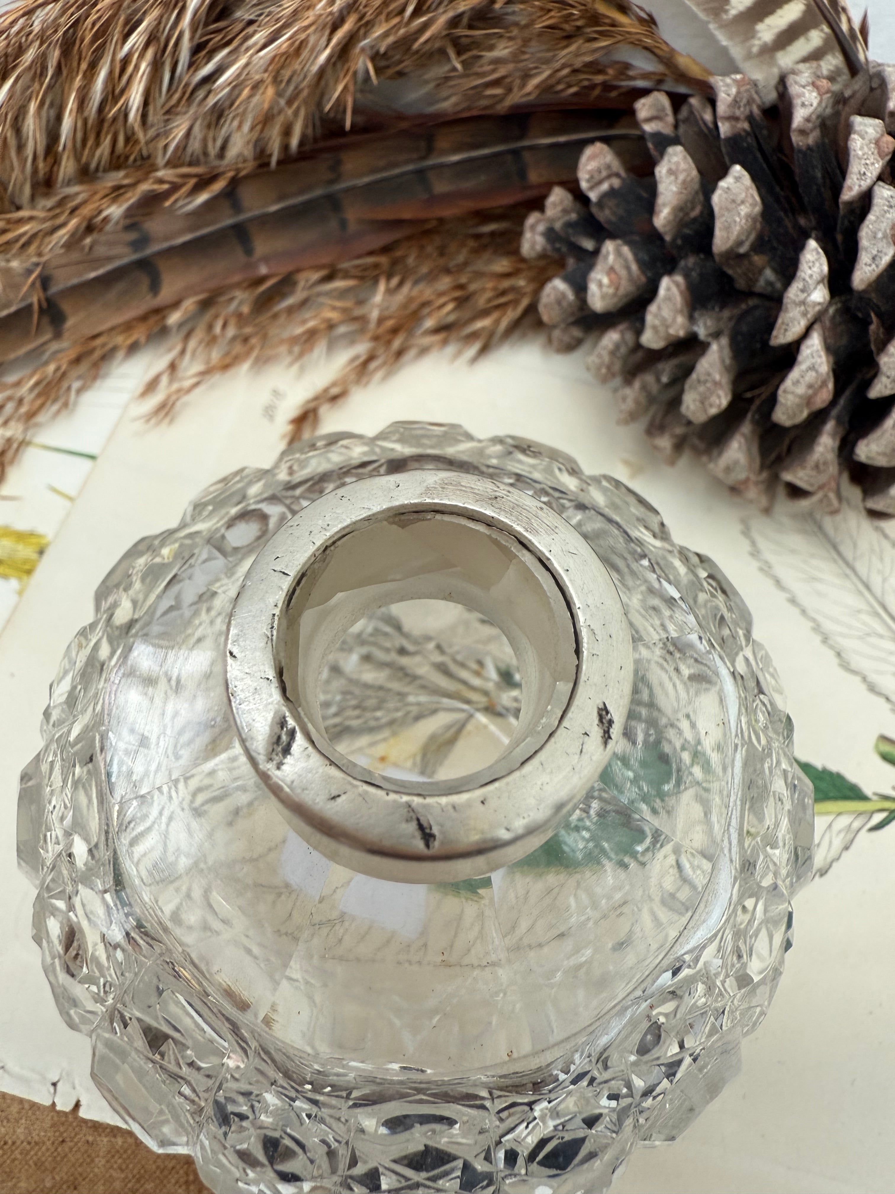 Victorian Cut-Glass Perfume Bottle: Circa 1870