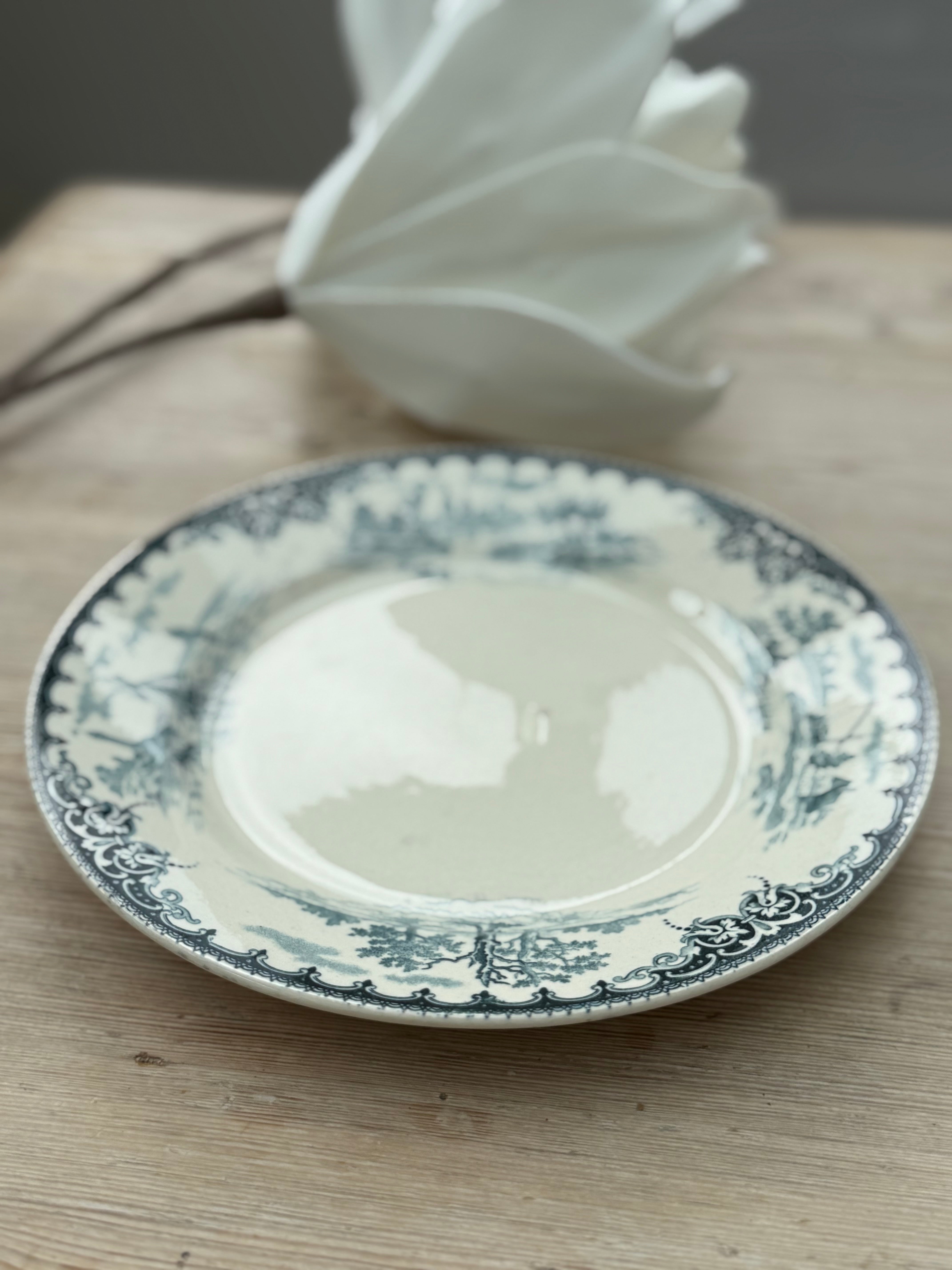 Antique French “Faciences Porcelaines Cristaux” Plate