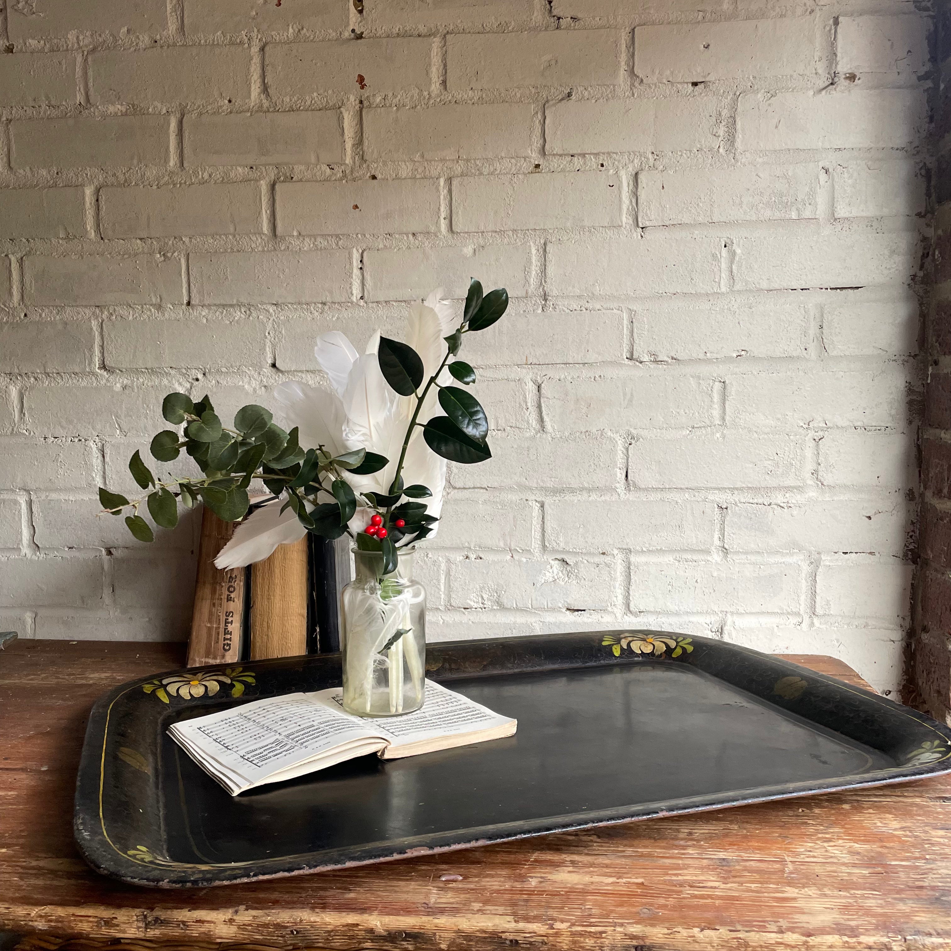 Oversized 19th Century Toleware Metal Tray