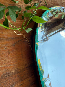 Small Art Deco Wall Mirror with Original Bevelled Glass