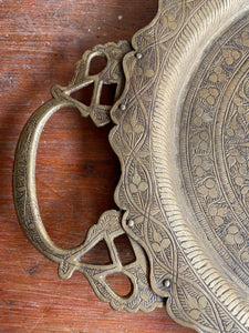 1930s Engraved Brass Tray