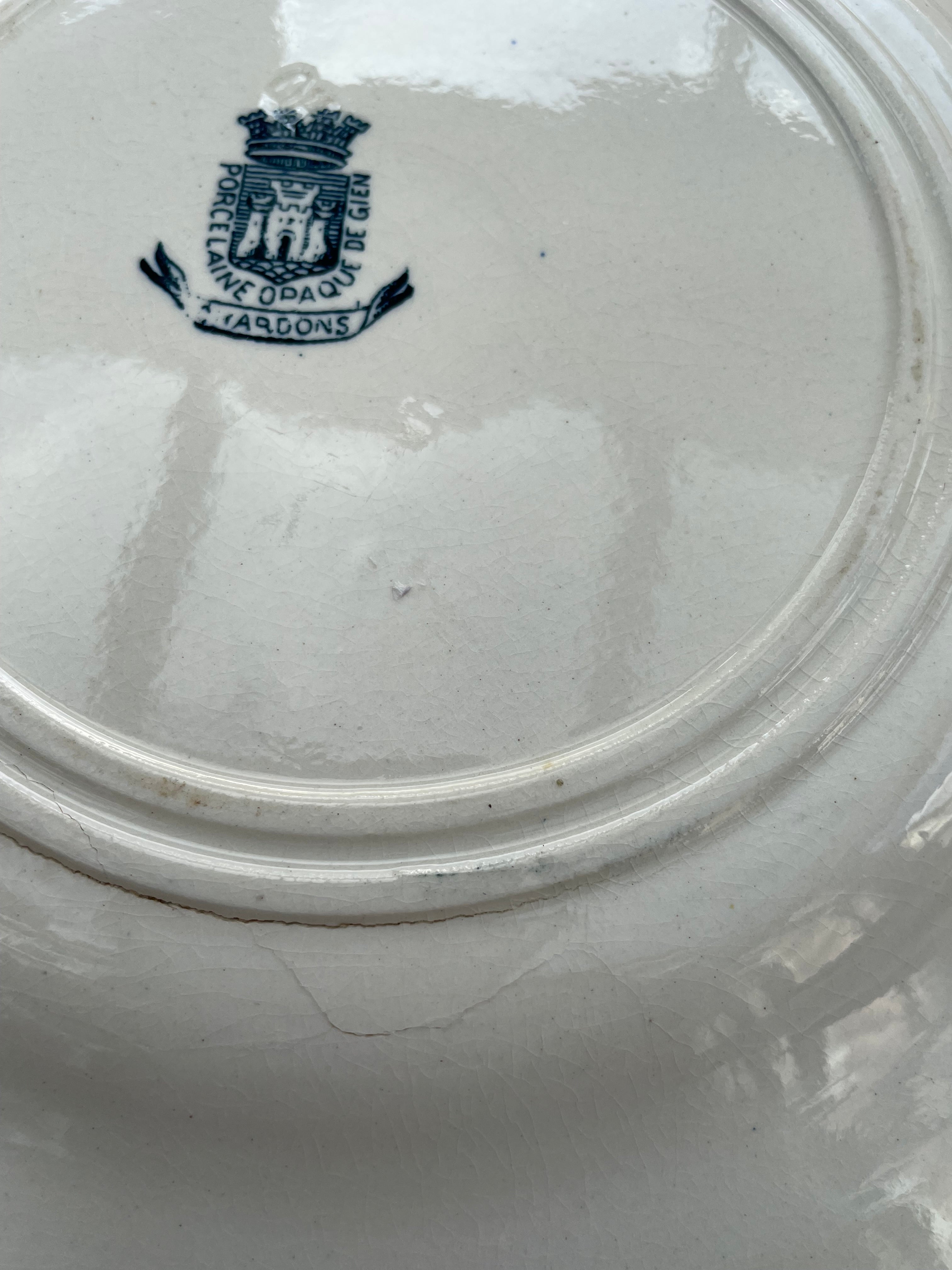 Antique  French "Gien Chardons” Plate