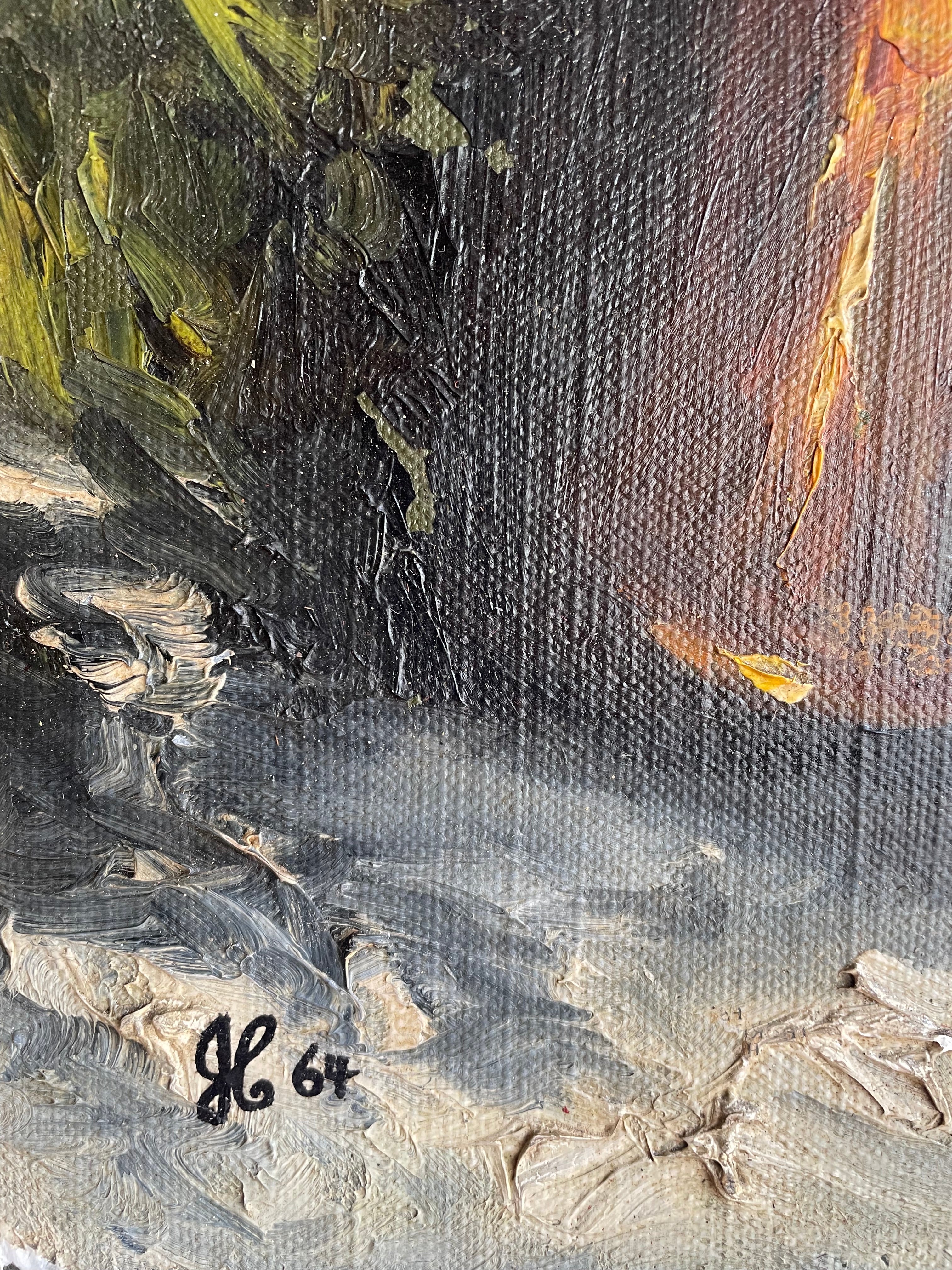 Still-Life with Copper Jug: Vintage Oil on Board