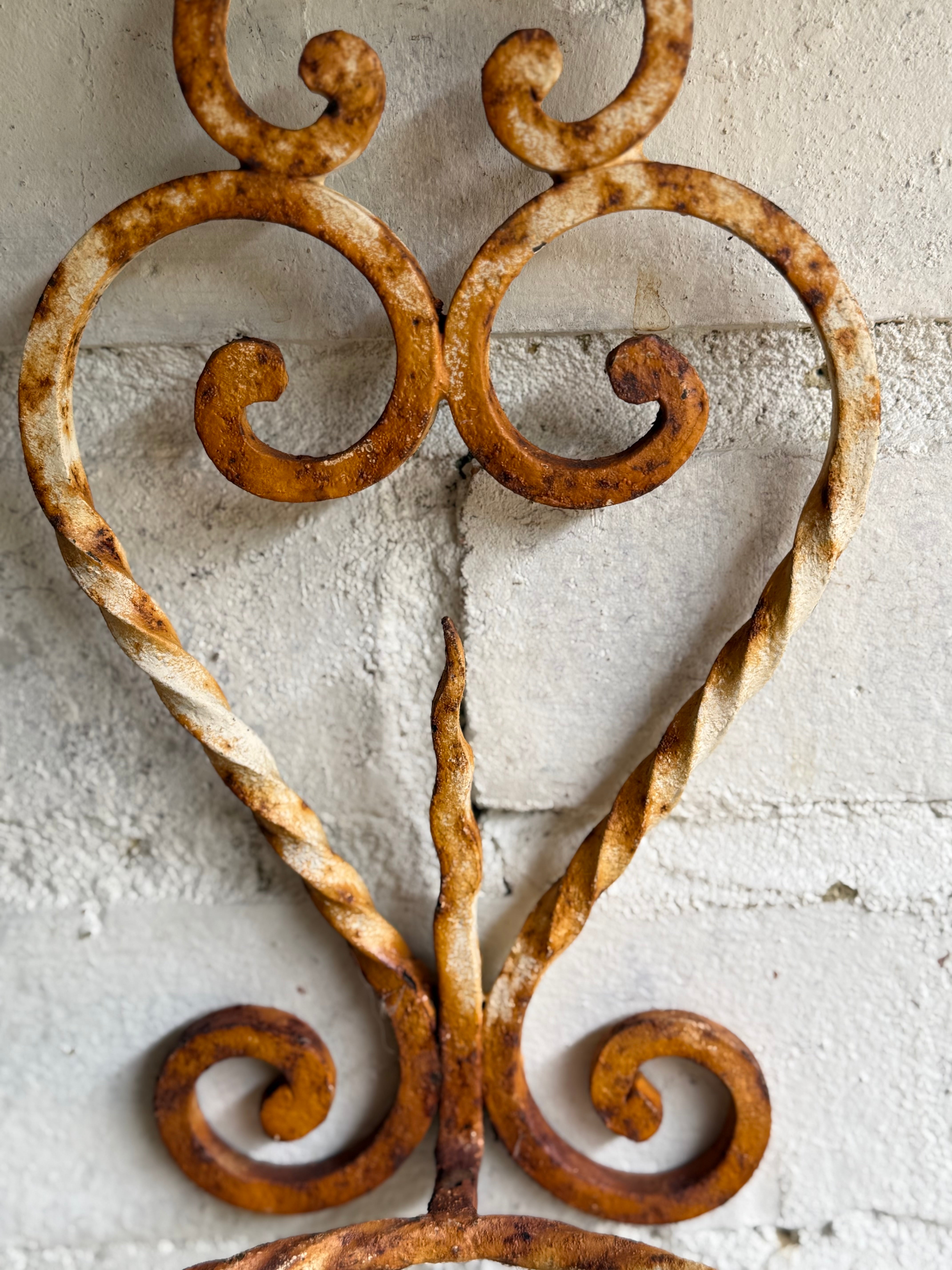 Rustic French Iron Plant Holder with Antique Resin Pot 2